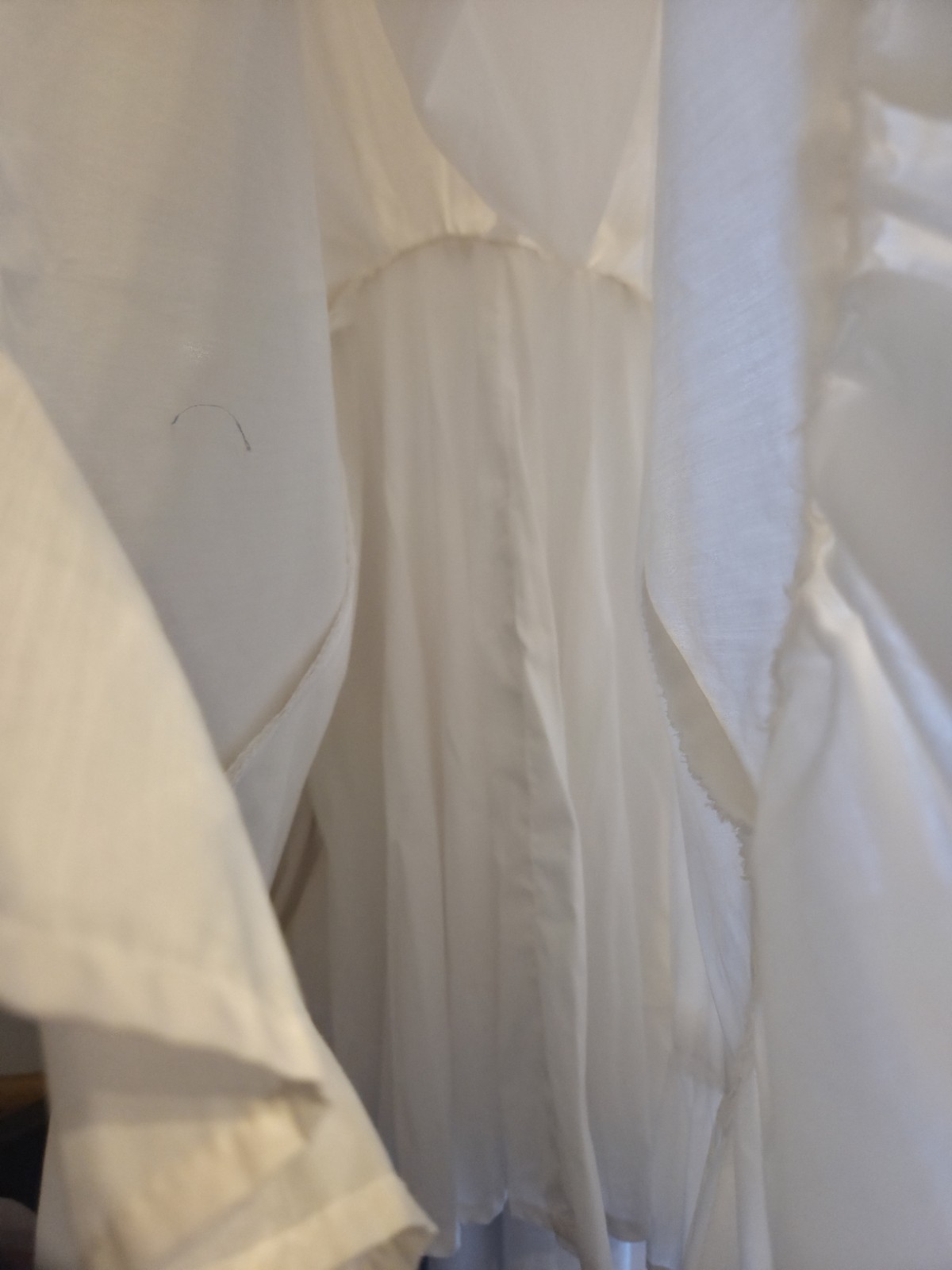 Sassy Stitchin’ White Fit & Flare Dress Short Puff Sleeves Ruffle Hem