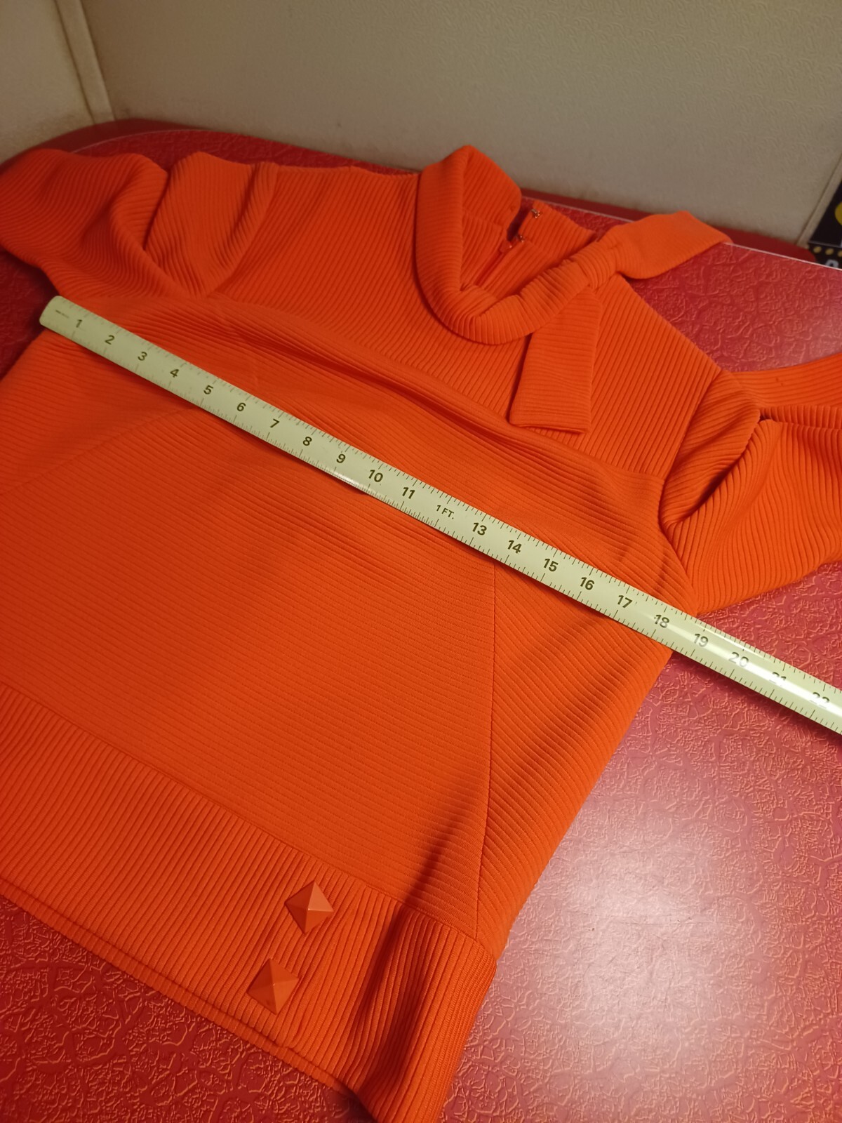 Vtg Mid-century 1960s Polyester Skirt Set UNION LABEL Orange Henry Lee MOD MCM