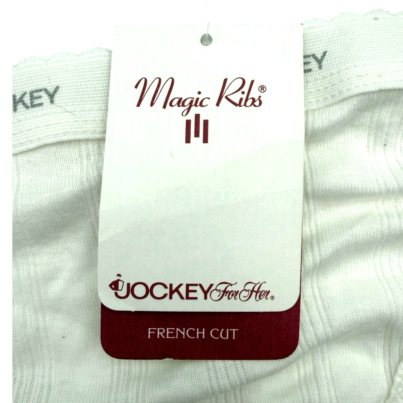 1994 Jockey for Her Magic Ribs French Cut Panties White Size 5 Deadstock NWT VTG