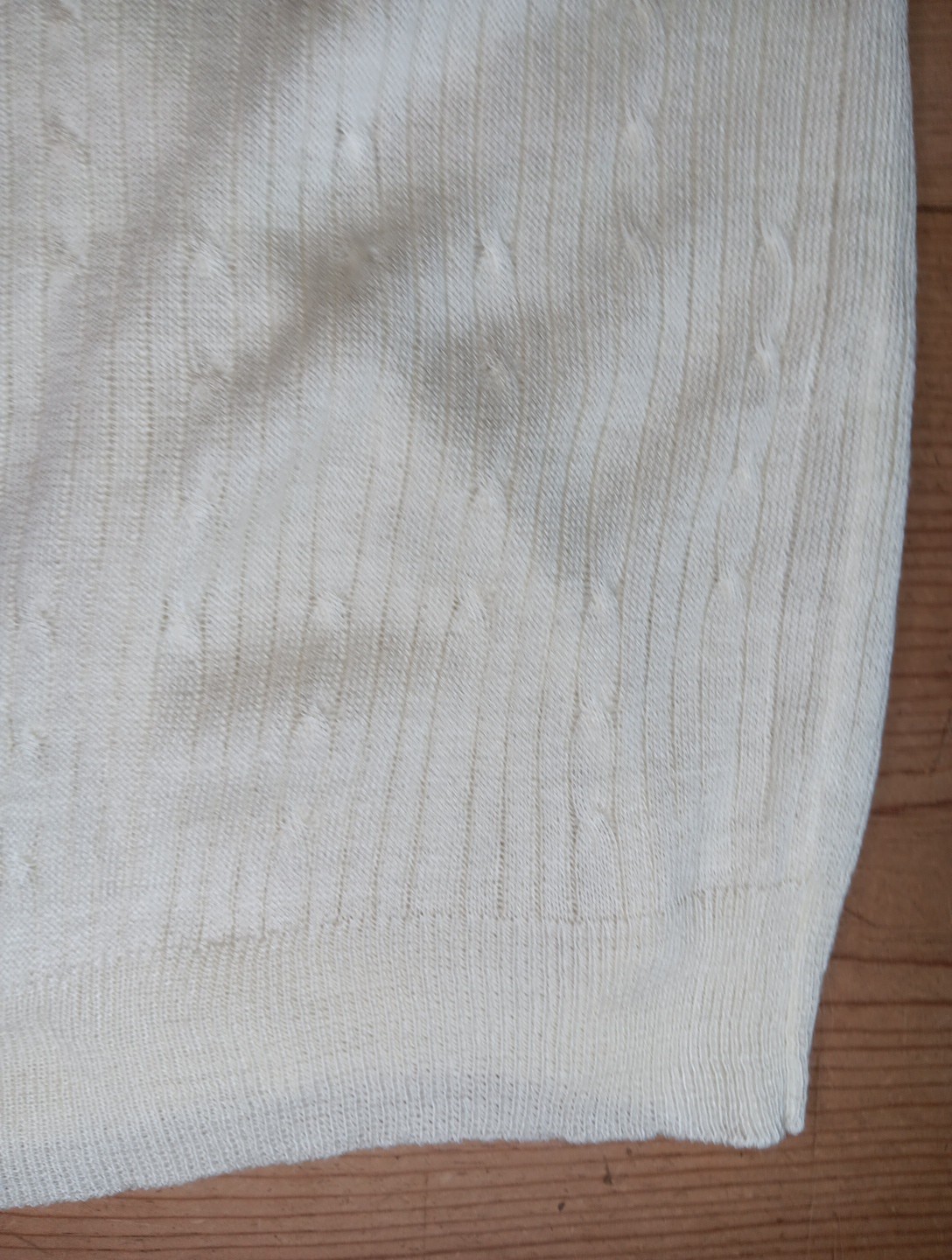 VTG Brownstone Studio NY Women M Lightweight Sweater Cream Cable Knit Semi Sheer