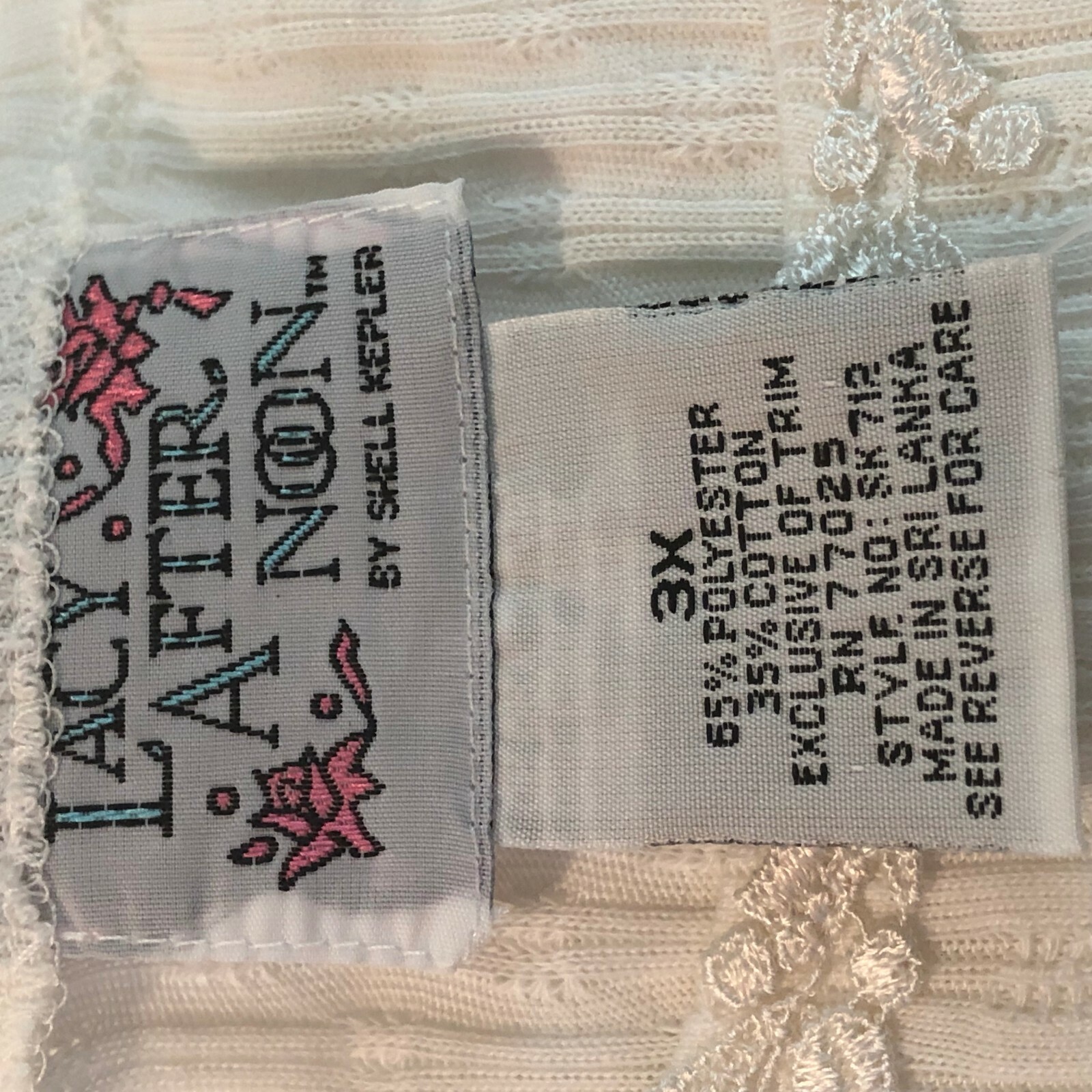 Vintage Lacy Afternoon Shell Kepler White Ribbed Sleeveless Top Size 3X Popover