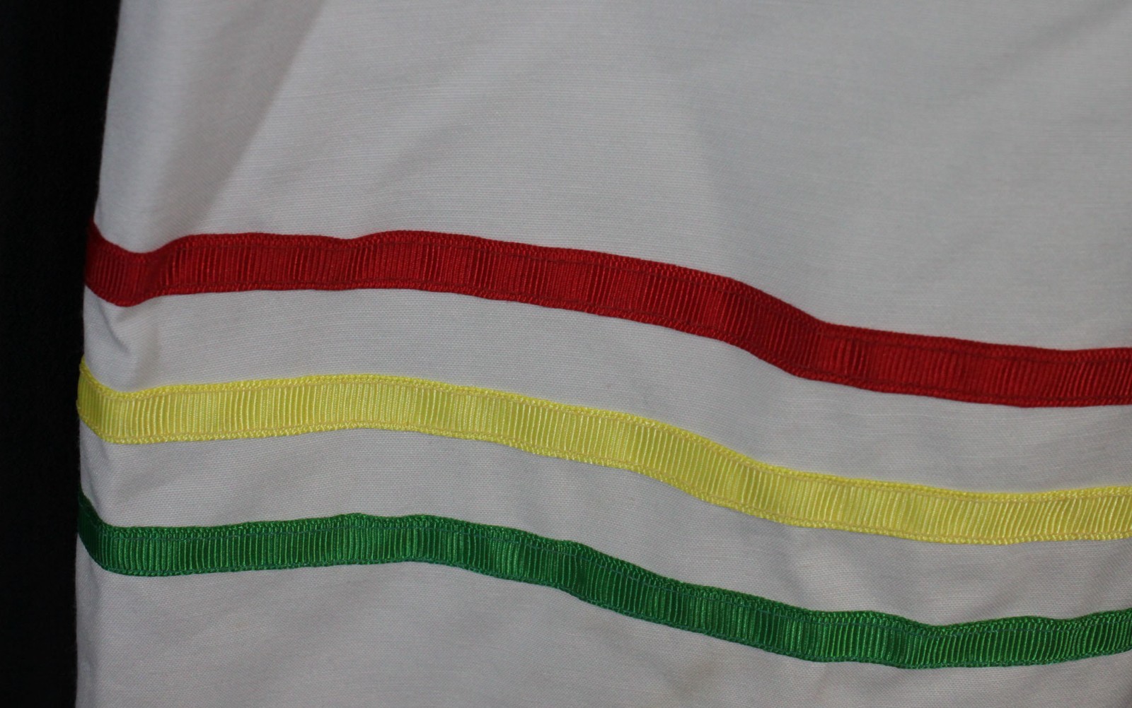 Vtg Union Made Dress 1970s 1980s Gathered Waist Grosgrain Ribbon Trim Perky 14