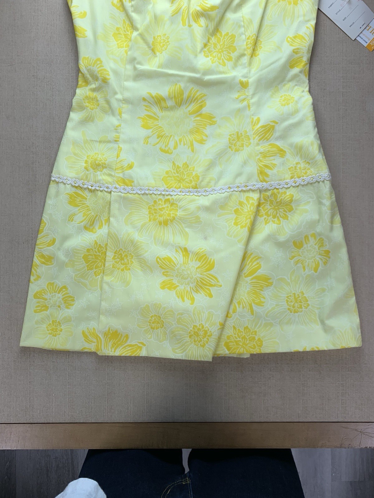 Vintage 1970s NWT Springmaid Yellow Floral High Neck Mini Sundress Size 8