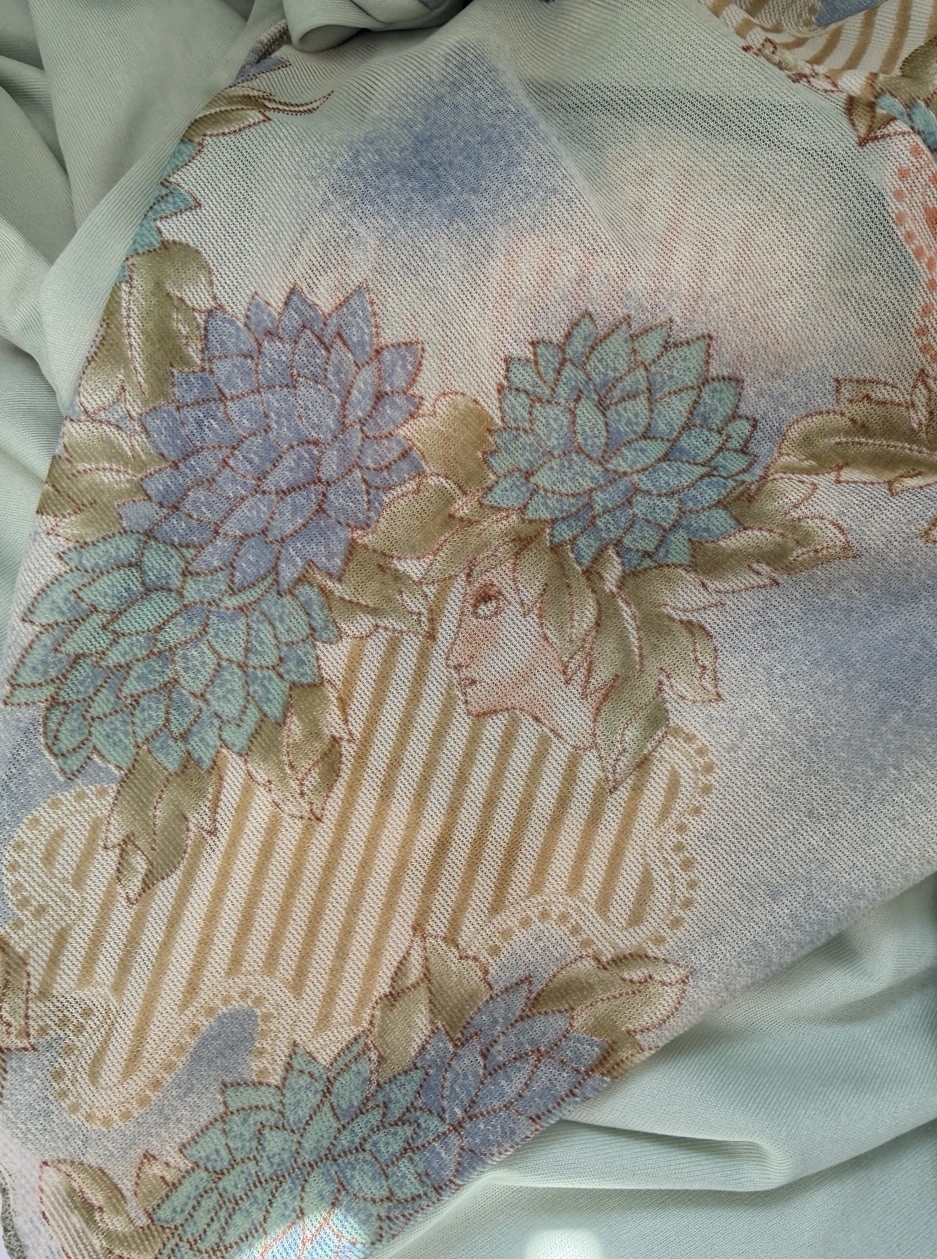 Vintage 70s Angel Sleeve Floral Lady Maxi Jade Green Dress Hippie Small Unique