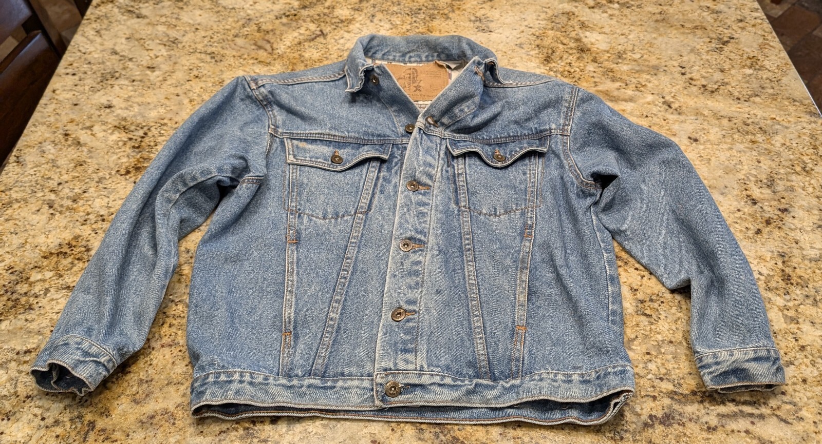 Vintage 80s Bonjour Denim Jean Jacket Mensi Medium – Solid Jacket 100% Cotton