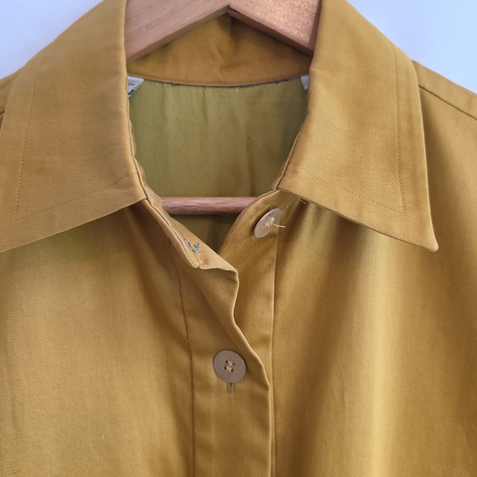Vintage Bill Blass Mustard Yellow Popover Shirt Dress Oversized Utility Lined 10