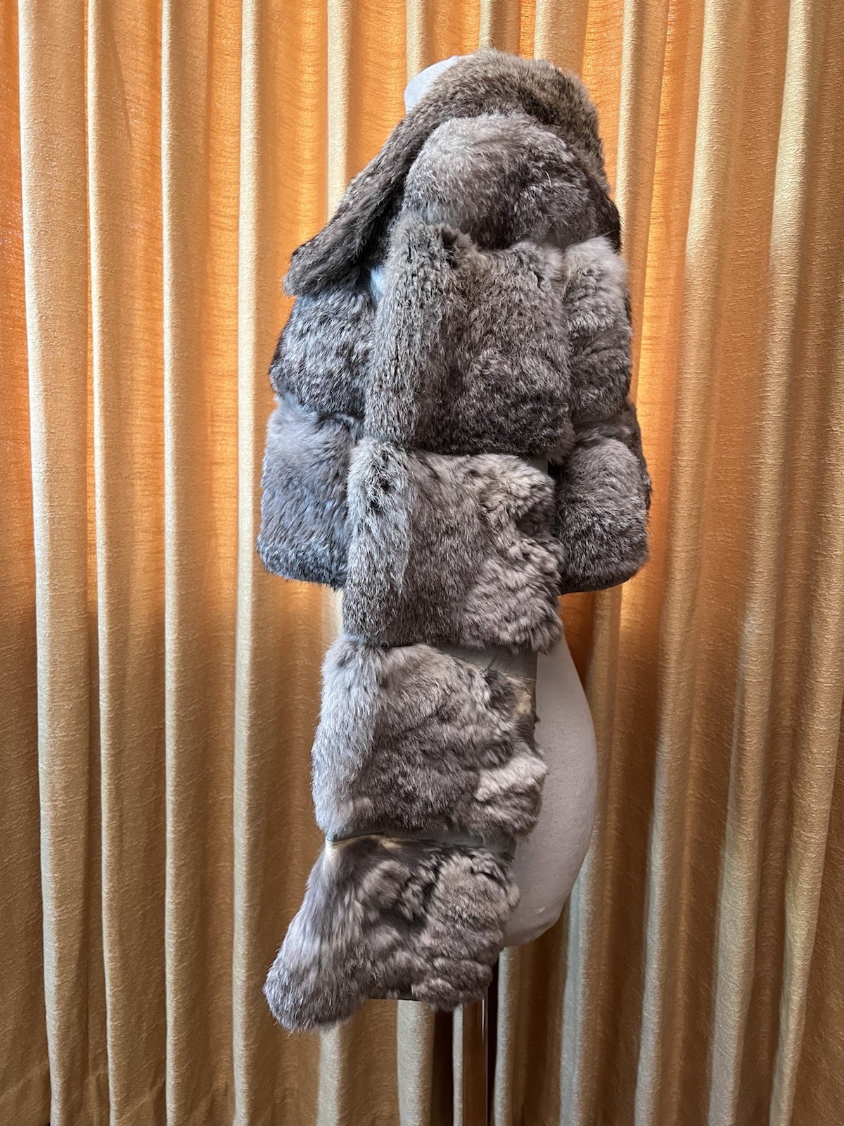 Vintage 1970s Cropped Genuine Rabbit Fur Coat