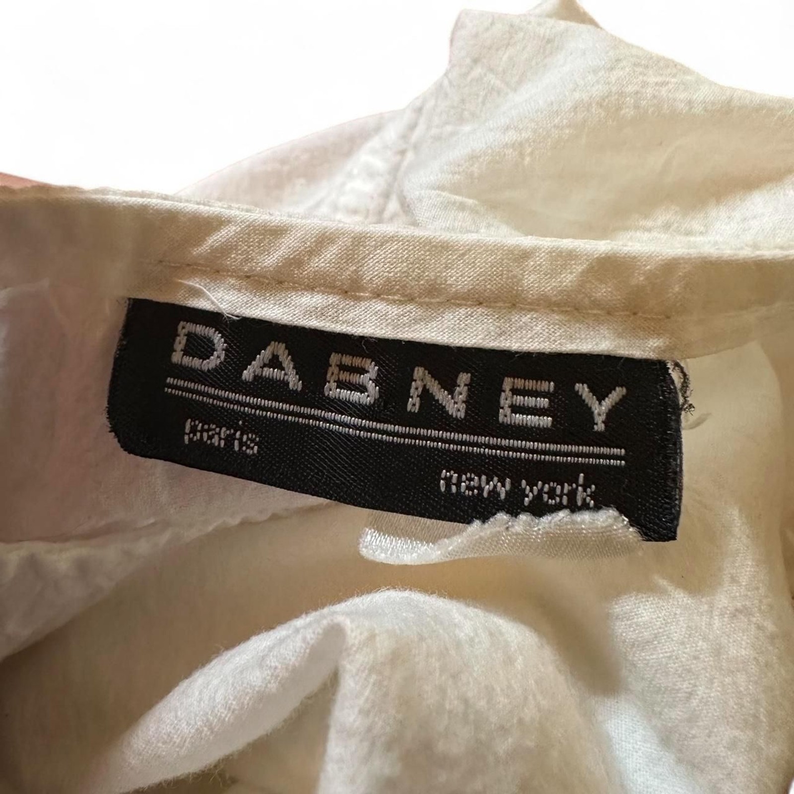 80s Dabney Paris New York White Drop Shoulder Fitted Business Casual Blouse