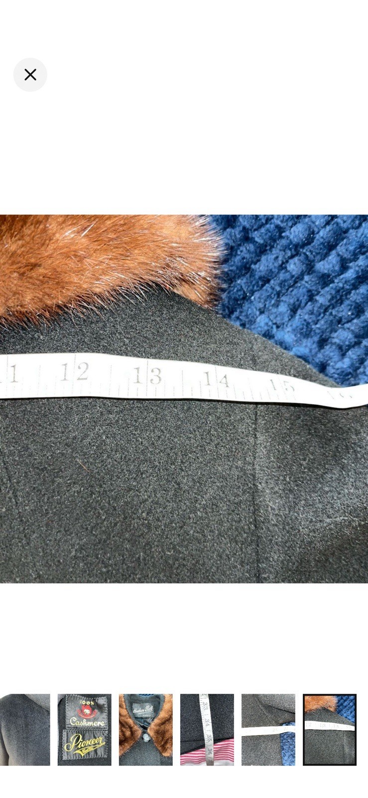 Hudson-Belk 100% RETRO Cashmere Vintage Fur Shawl Collar Coat JACKET Black M