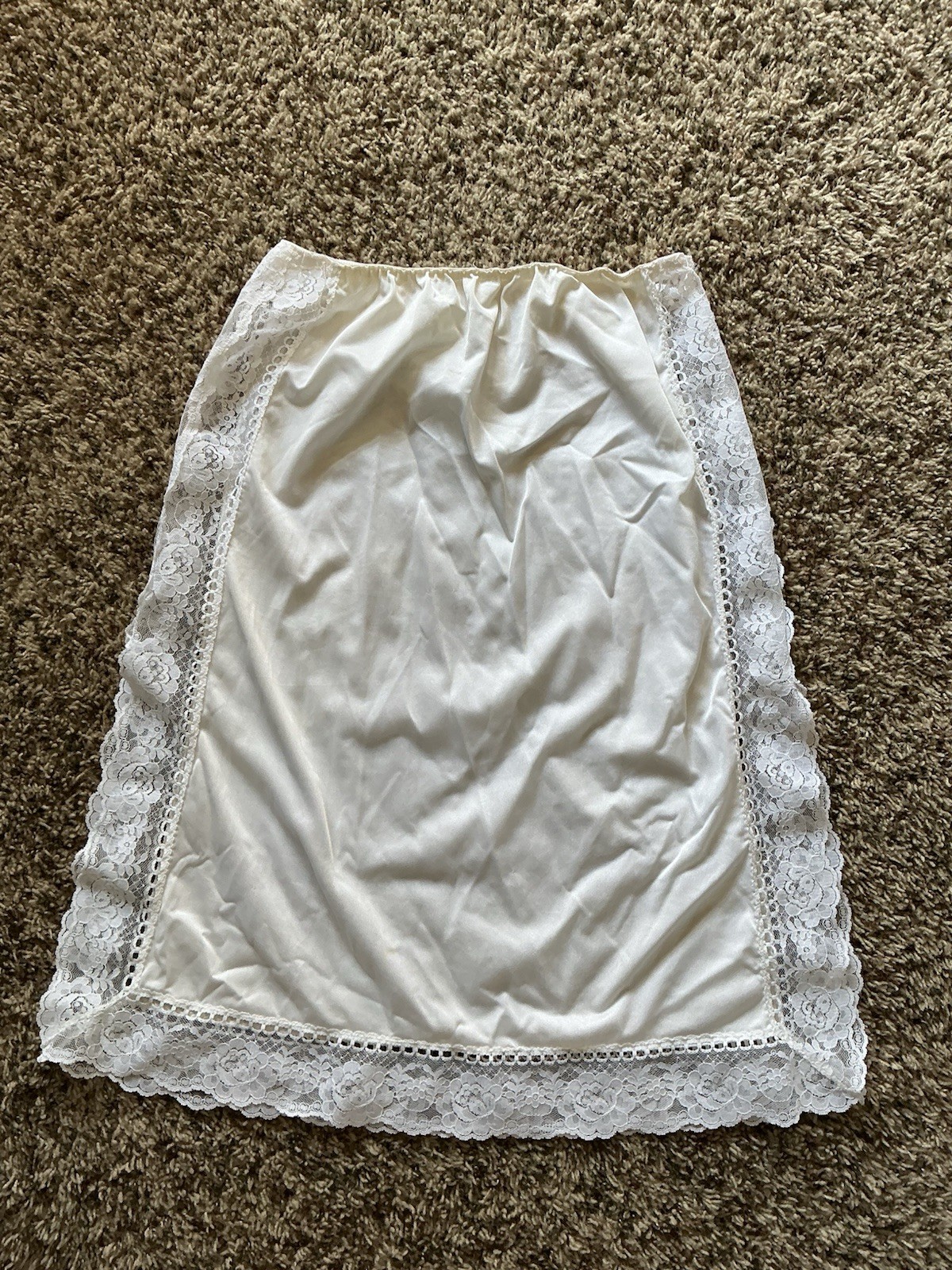 Vintage Mardor White Sz Medium 6 Nylon Tricot Lace Trim Slip GUC