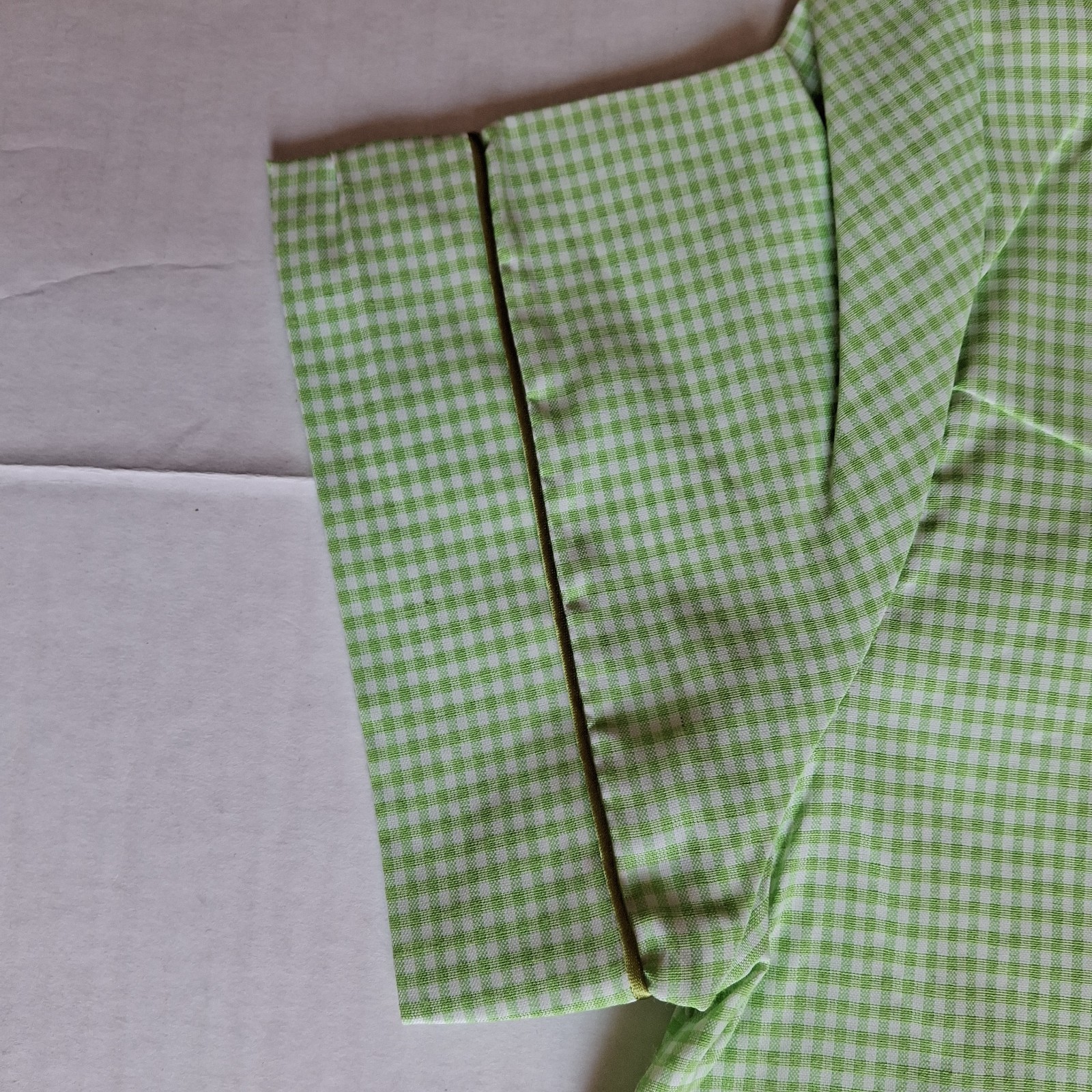 Vtg House Dress Gingham Muumuu Button Front Duster Green Lounge Sleep Robe 14