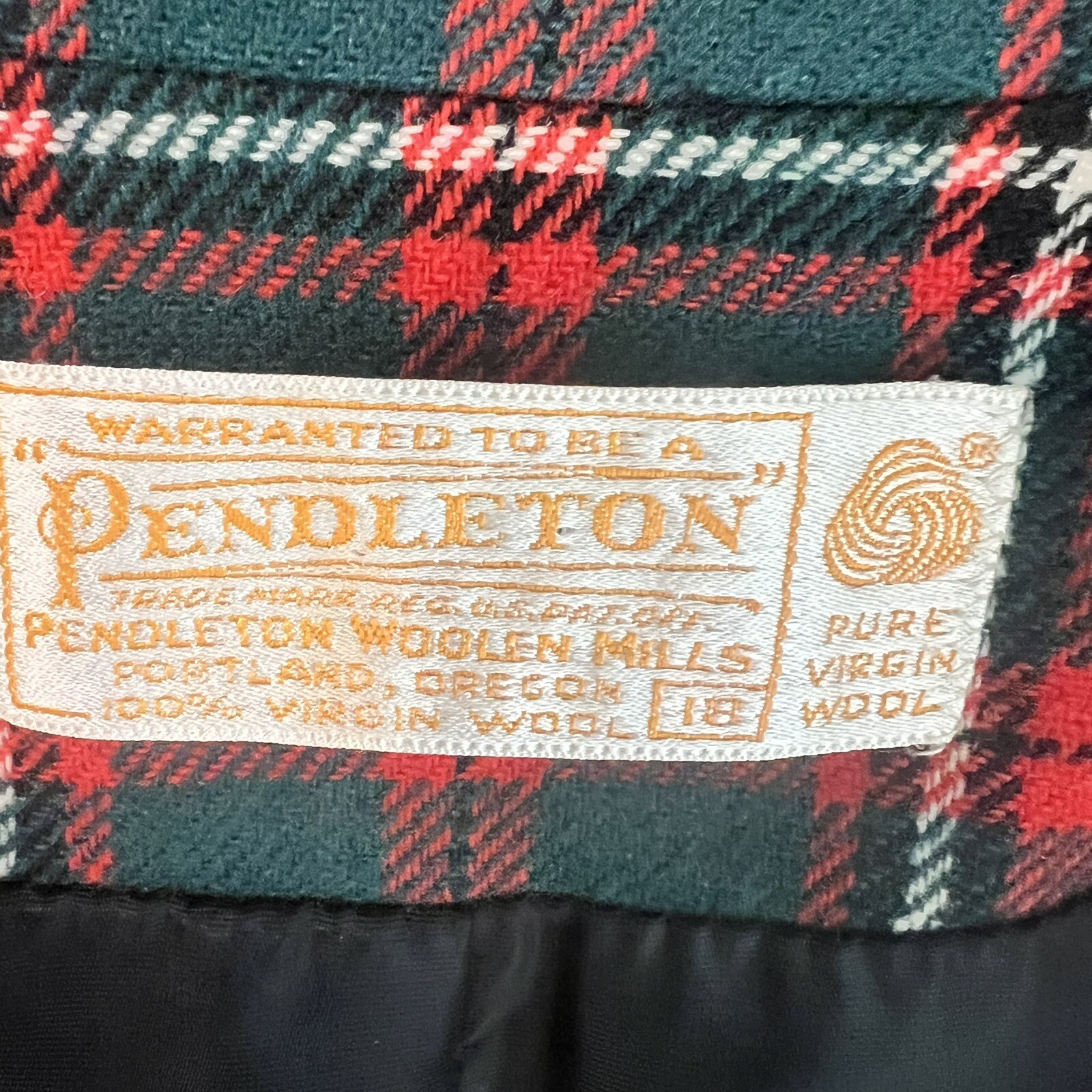 Pendleton Vintage 70s Red & Black Tartan 100% Virgin Wool Classic Blazer Size 18
