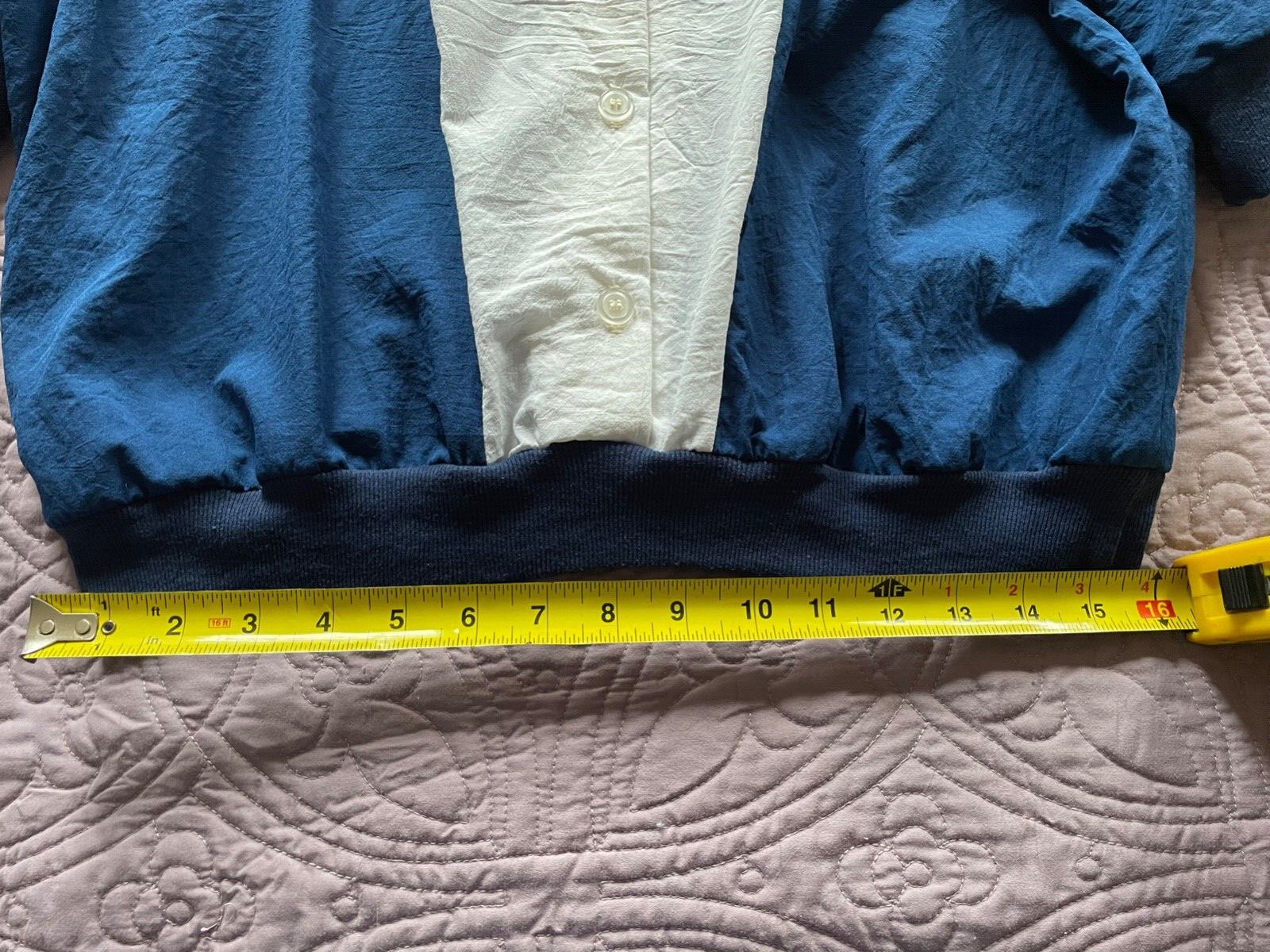 1980’s Bonnie Blair L/XL Women Top Blue Retro Sea Shell Gramma VTG Nautical EUC