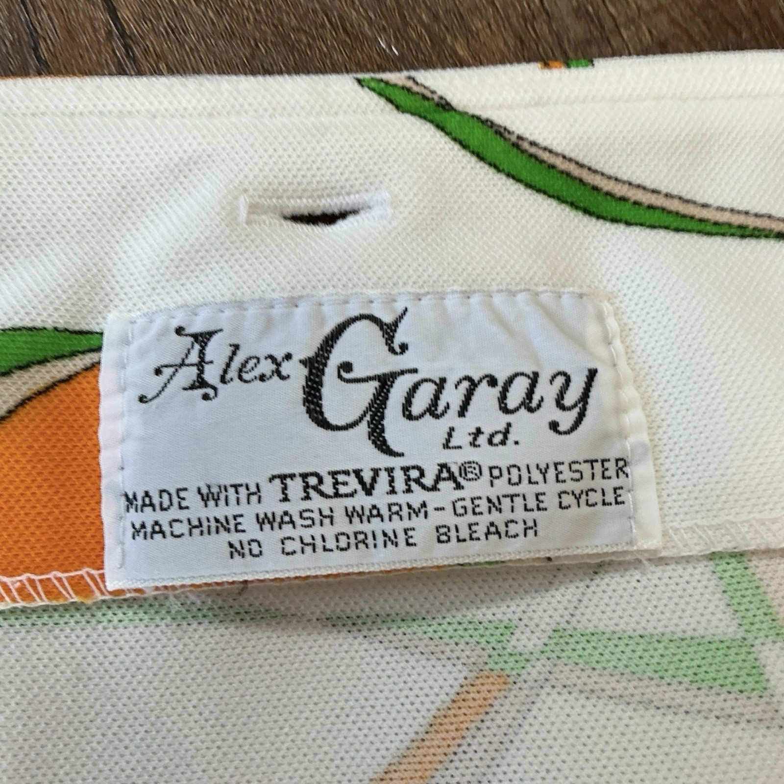 70s VTG Alex Garay Ltd Trevira Orange Green Mod Jacket Vest Set Size S/M #38D4