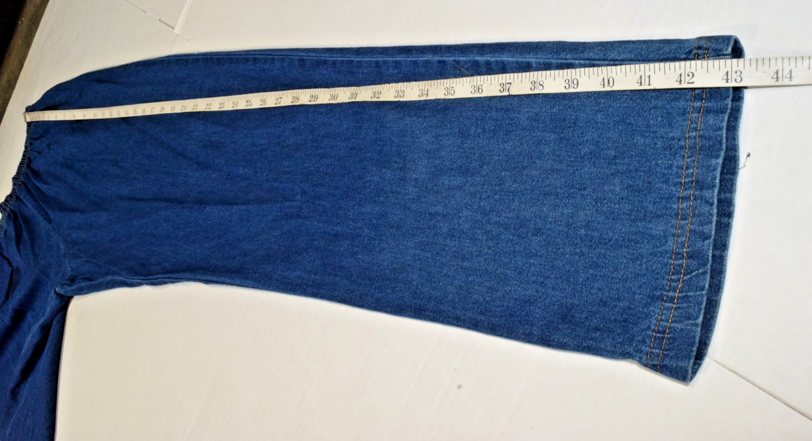 Vintage Top and Pants Set Bedford Fair Size L 90s Blue Denim Embroidered NWT