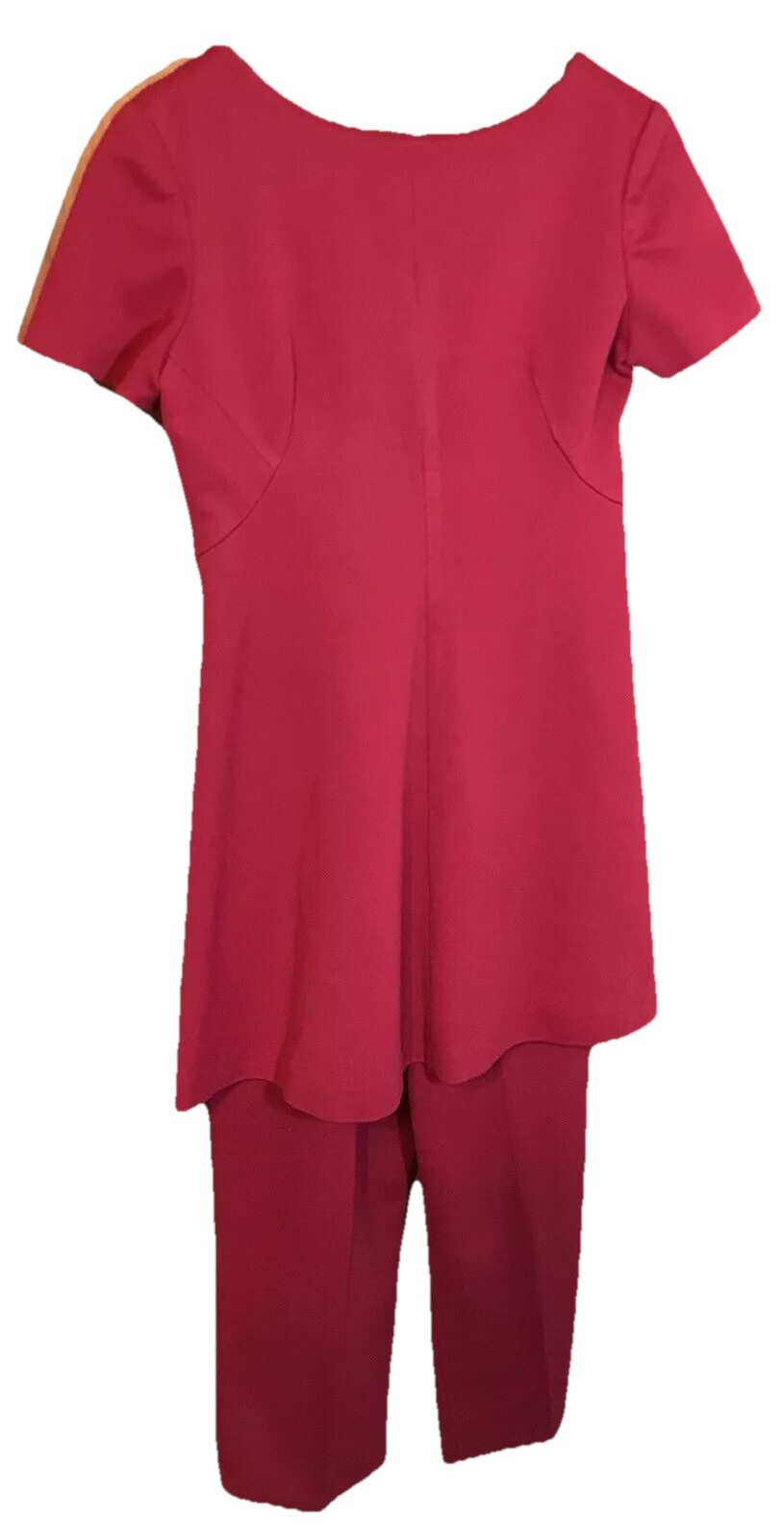 Deep Red 1969-70 VTG Tunic Mini Dress Pant suit