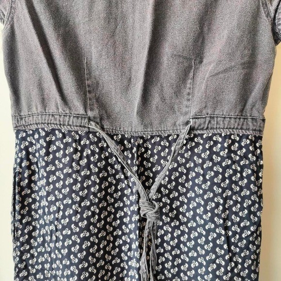 VTG 90s Denim Floral Jumpsuit Tencel Blend USA Twee Nostalgic Jones New York Pet