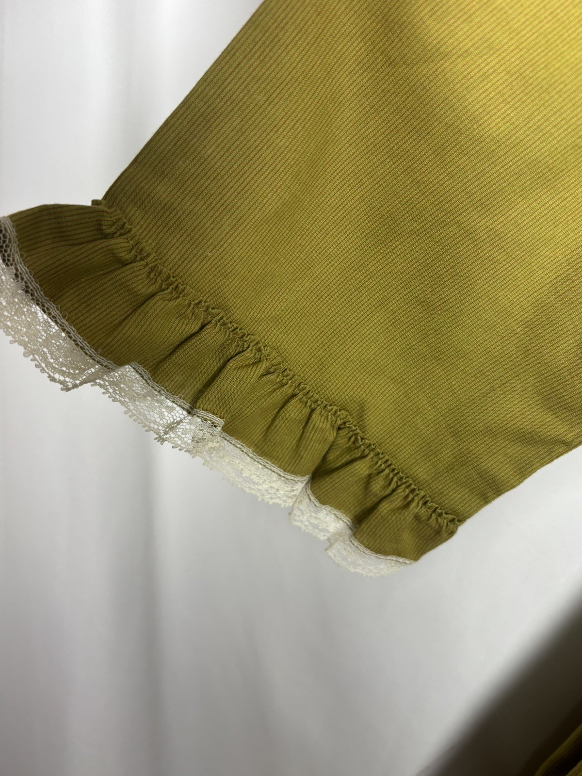 Vintage Boho Maxi Prairie Dress Olive Green Gunne Cottage Size Small/4