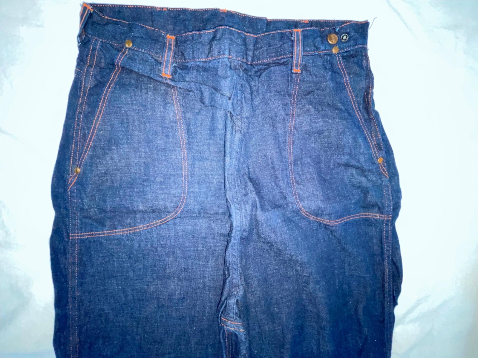 VTG 50S NEW WOMENS 30 X 30 JEANIES SANFORIZED DARK DENIM SIDE ZIP JEANS PANTS
