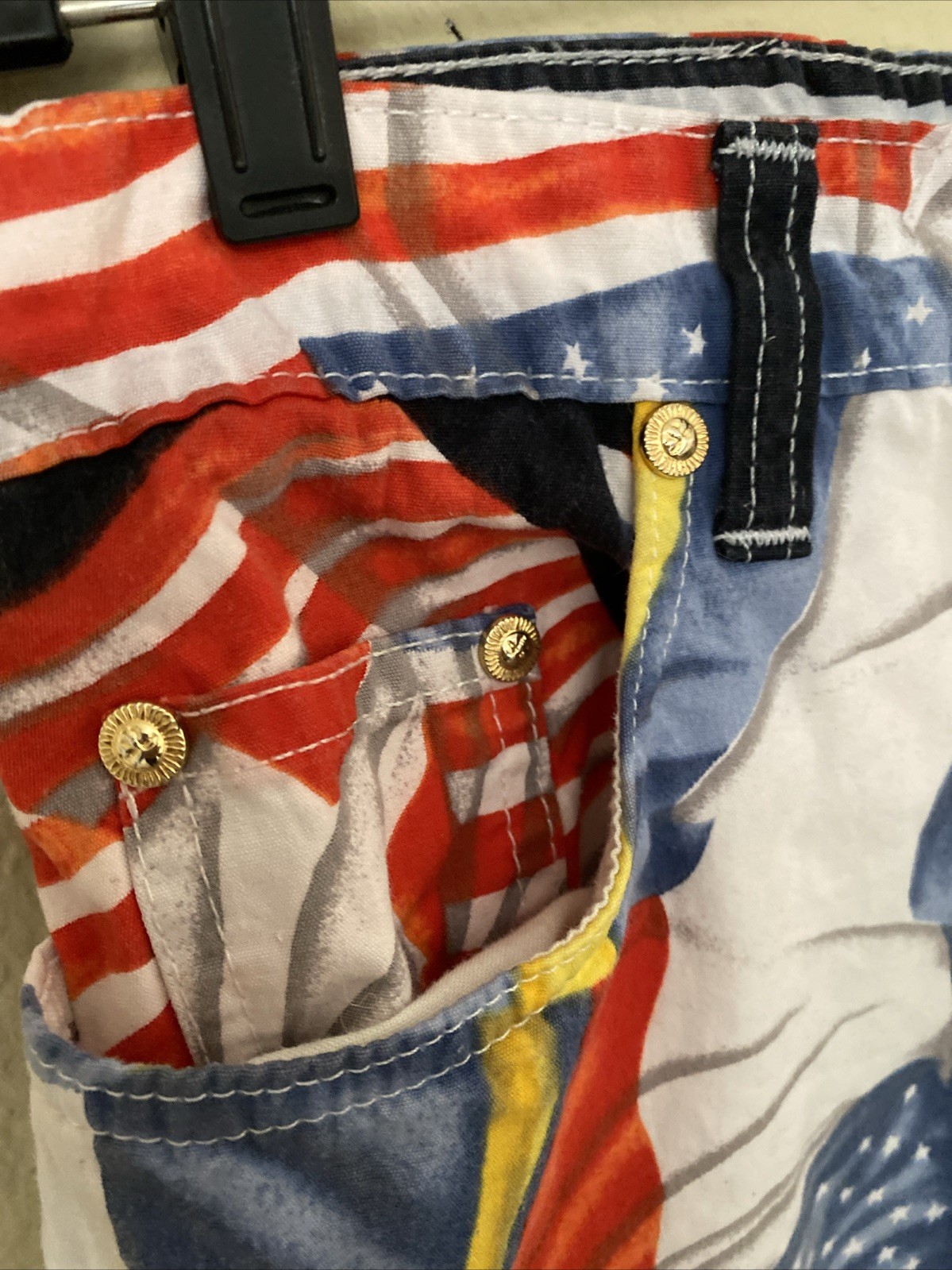 Vintage 90s Gianni VERSACE COUTURE Jeans Flags USA England Medusa Rare