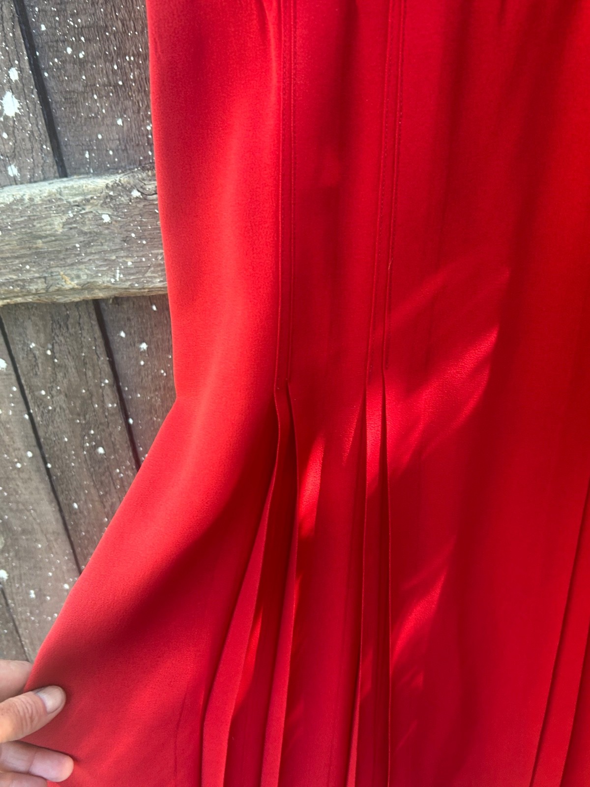 1940s vintage red rayon day dress, small