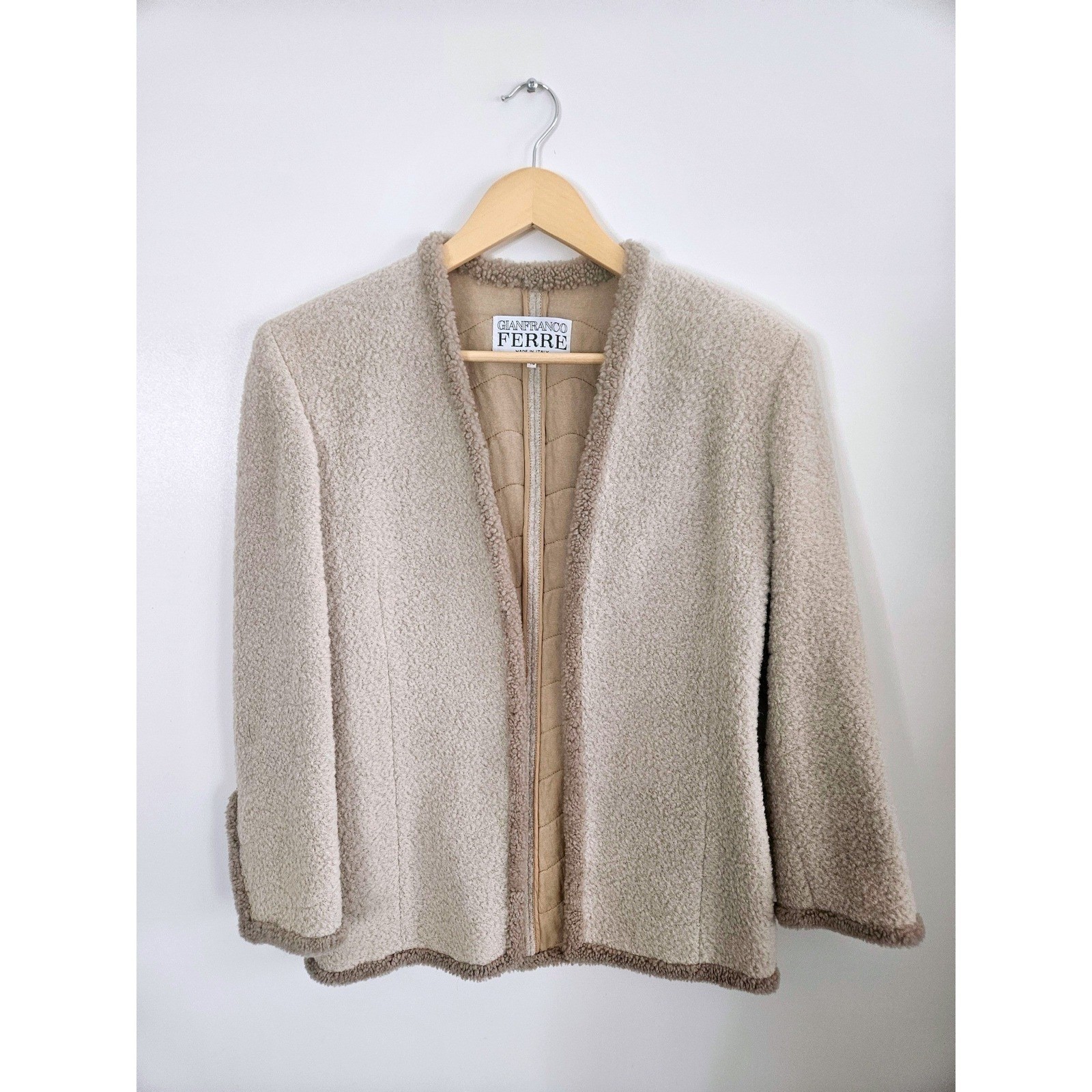 Gianfranco Ferre Studio 0001 Suit IT 40 US 4/6 Silk Lambswool Blazer VTG Italy