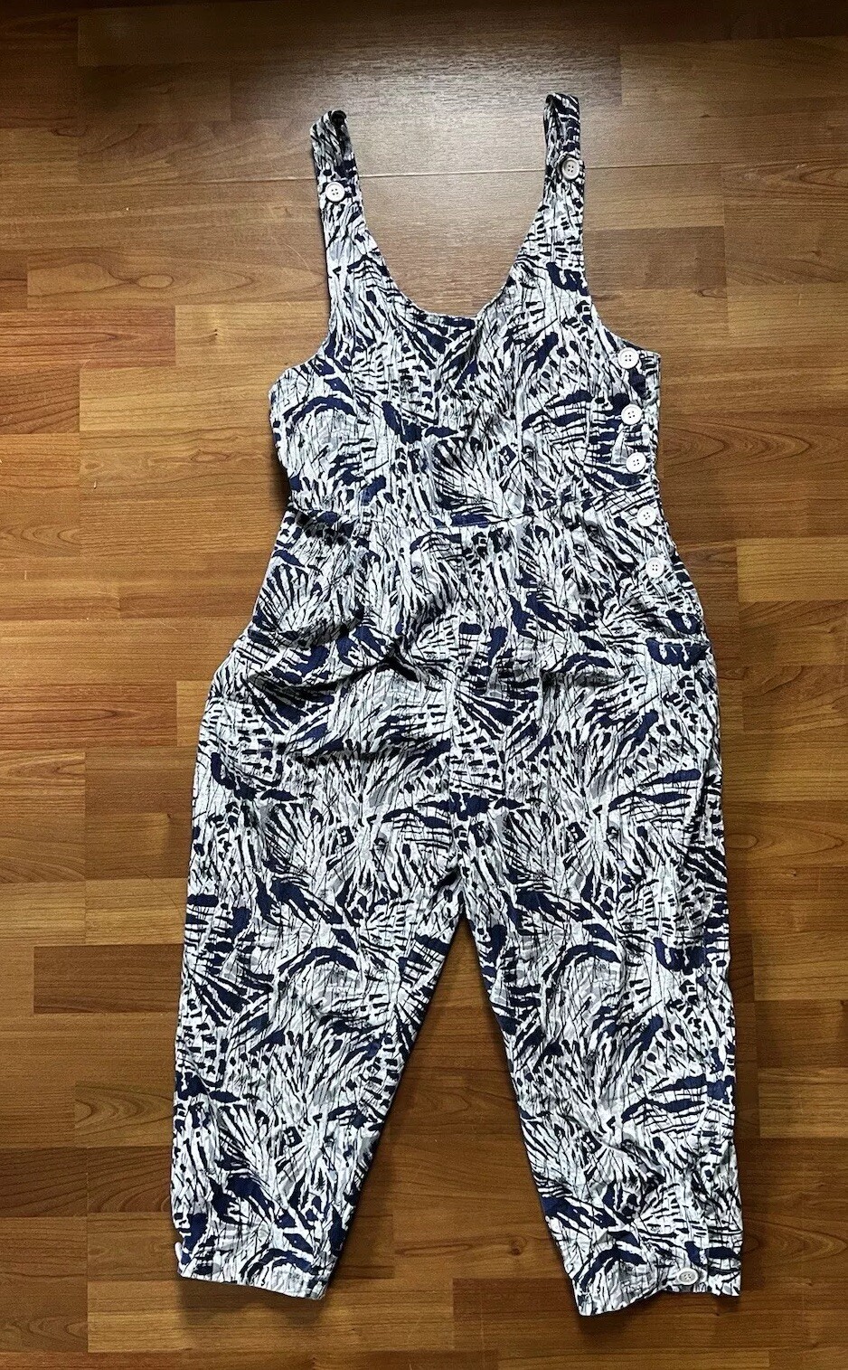 Vtg 80s does 50s Joni Blair of California peddler / capri length jumper romper