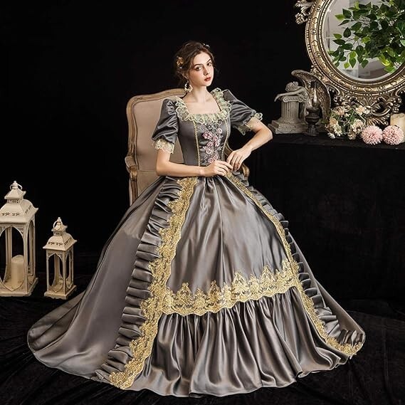 Rococo Dress Exquisite Handcrafted Marie Antoinette-Inspired Court Ball Gown