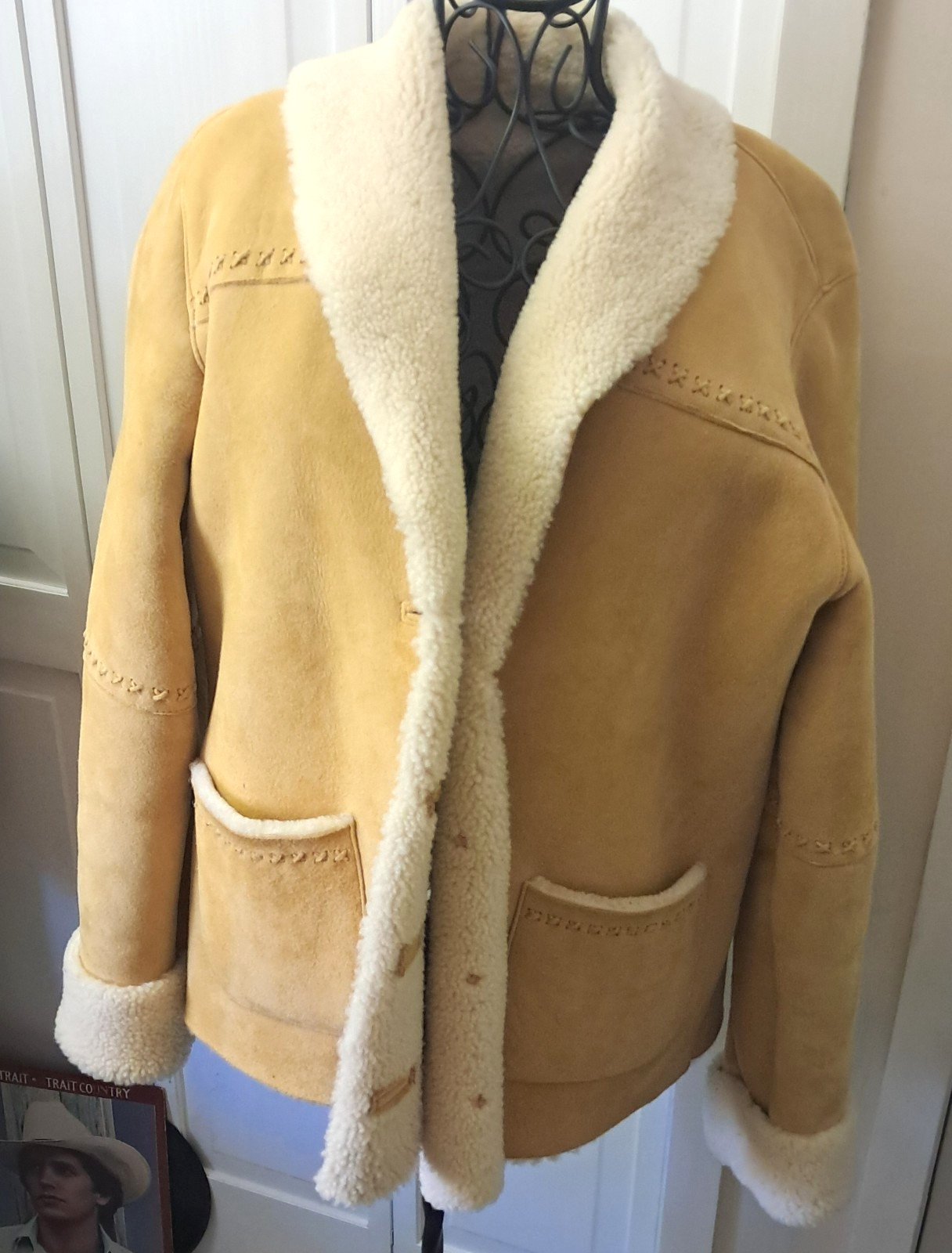 Pre-Owned L Shearling Leather Jacket The Territory Ahead Near Mint