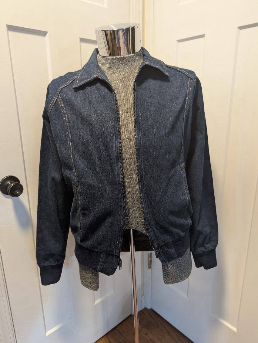 Vintage Cheryl Tiegs Denim Jacket Blue Cotton Large Full Zip