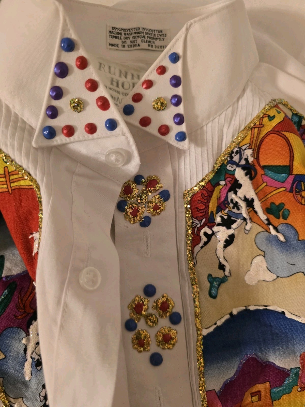 Vintage Running Horse Medium 30/31 Tapestry Dress Shirt