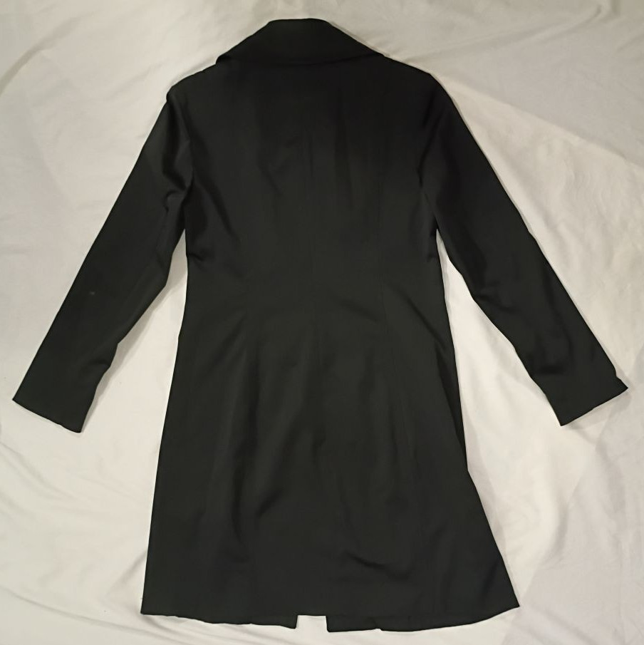 Enzo Angiolini Jacket Women Size Small Black Trench Coat Button Front Tailored