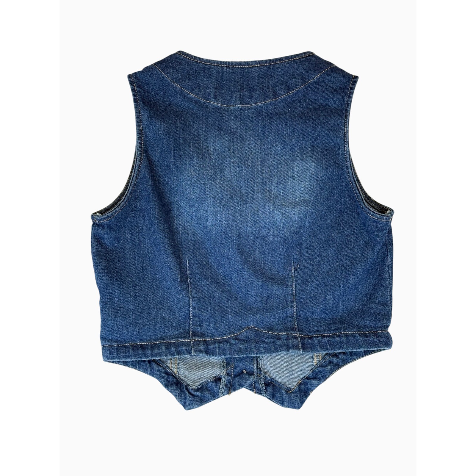 Dylan Ryan NYC Denim Button Front Cropped Vest Medium Western Casual Blue