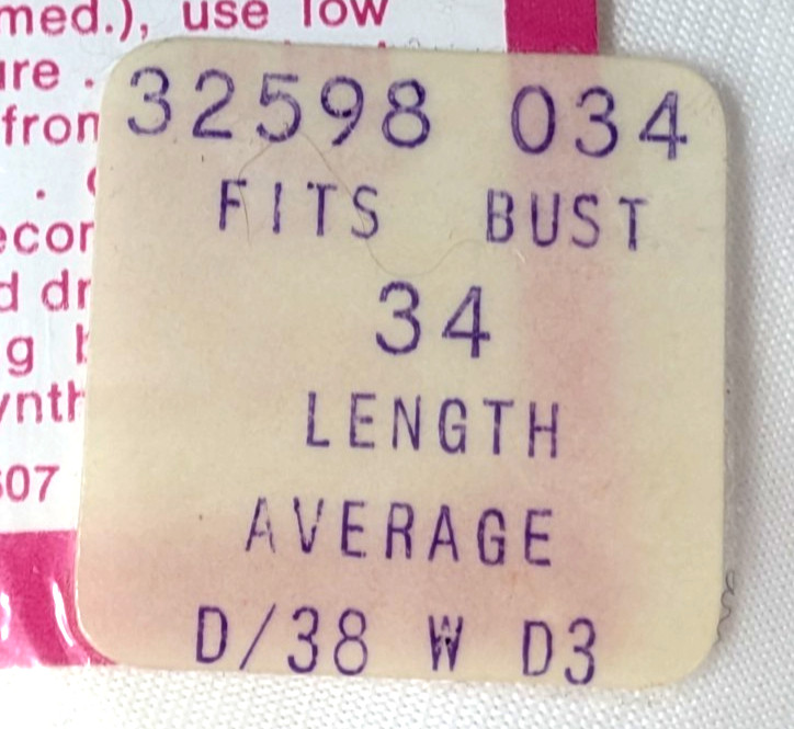 Vintage Sears Size 34 Average 32598 White Nylon Tricot Anti Cling Doesn’t Slip