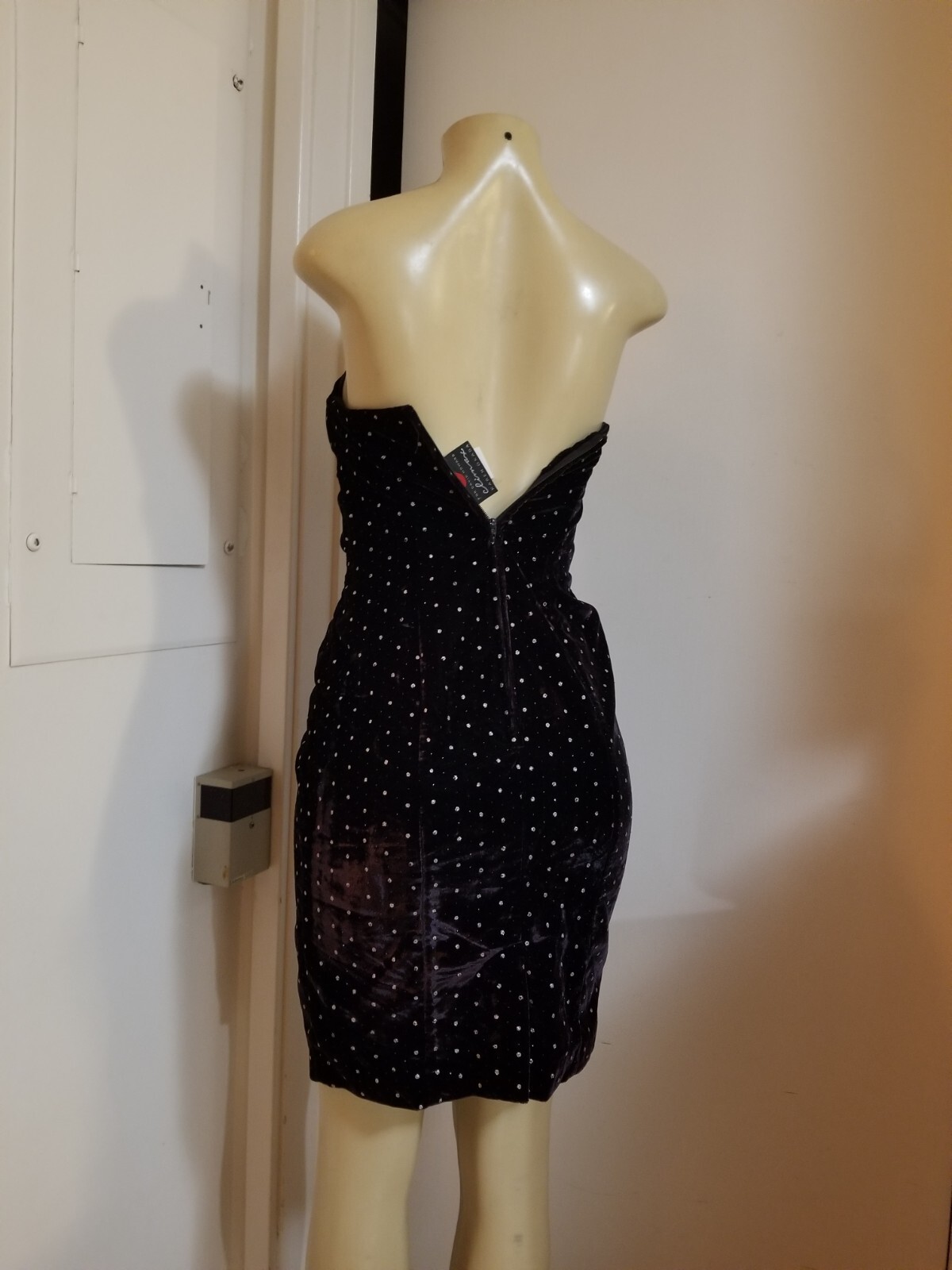 Vintage 80s Karen Okada David Howard climax velvet rhinestone dress