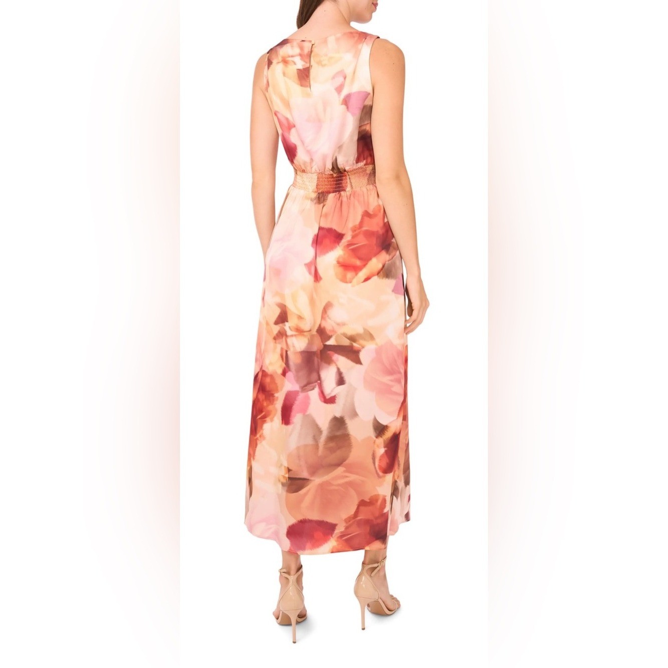 Halogen Floral Satin Maxi Dress Wedding Guest Garden Party Size S