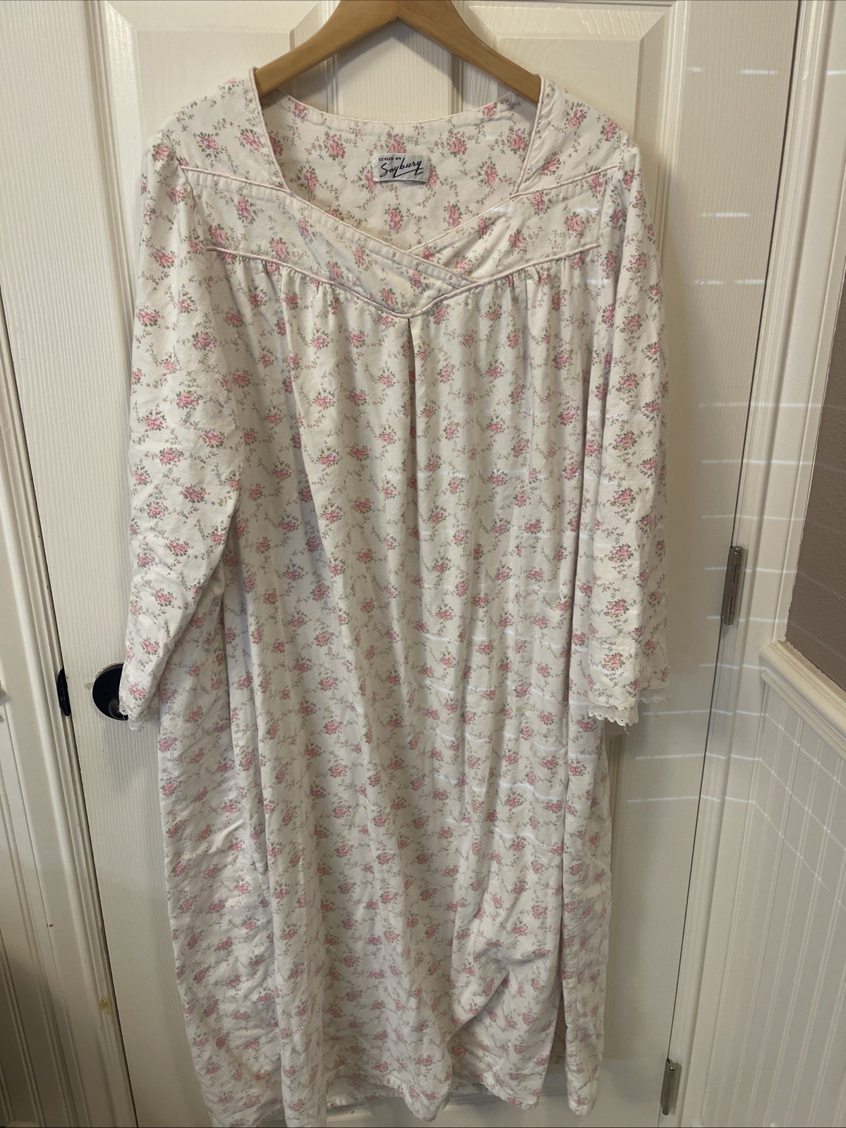 Styled by Saybury Traditional Nightgown House Dress Flannel Cotton