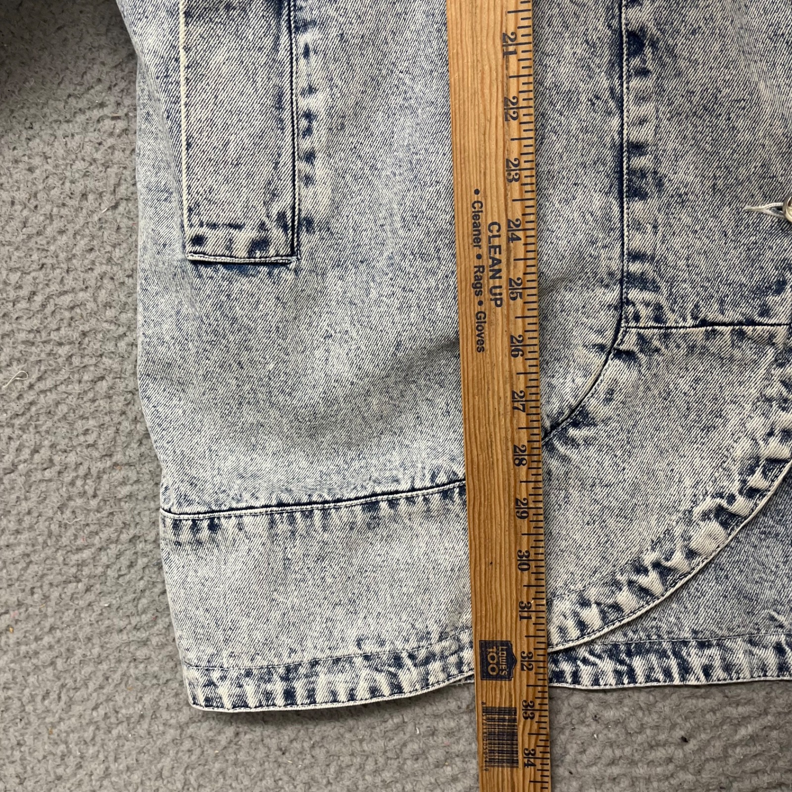 Vtg Acid Wash Denim Jacket Womens XL Light Wash Studded 80’s 90’s Retro