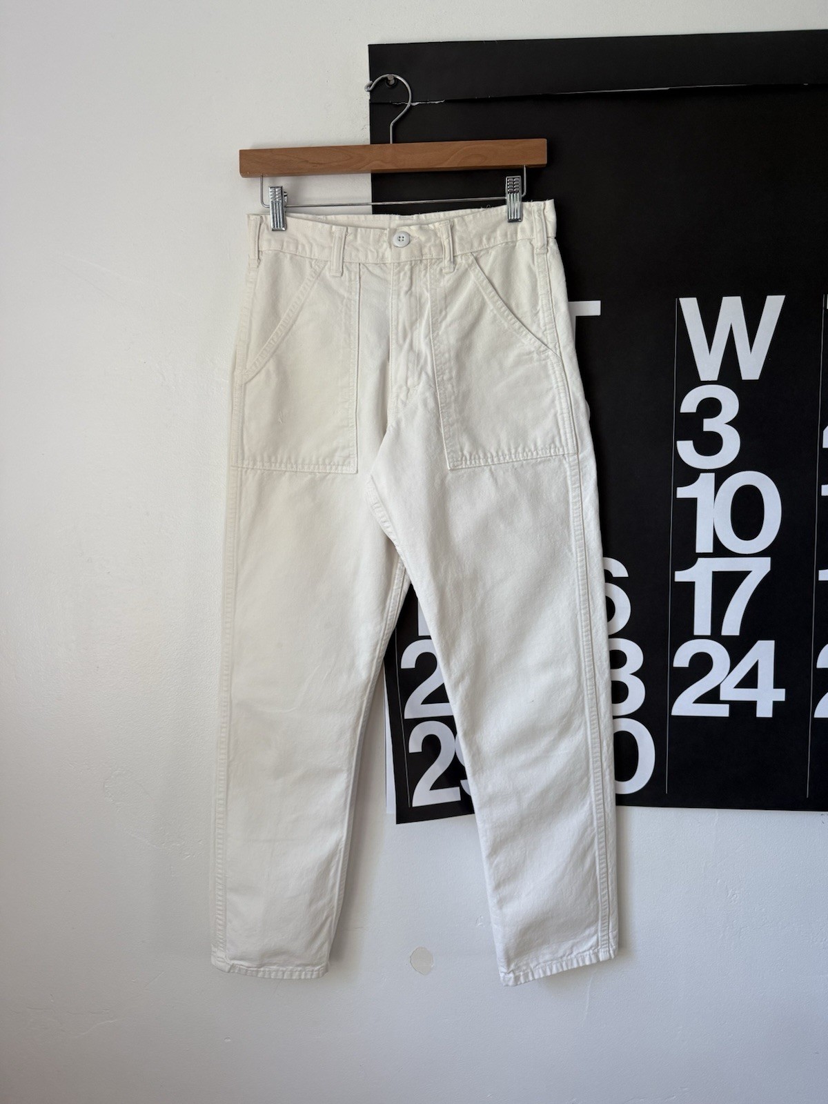 Vintage 70s 80s Earl’s Apparel White Canvas Painter Pants USA Workwear 26 x 28