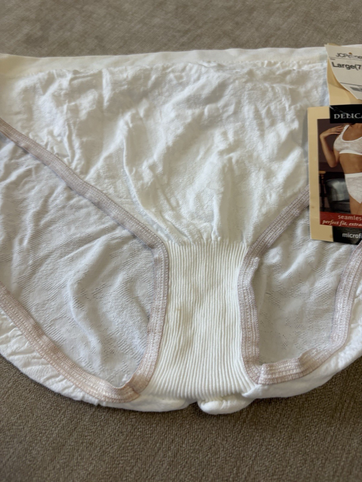 Vintage Delicates Nylon Microfiber Panties White Stretchy New With Tags Lg