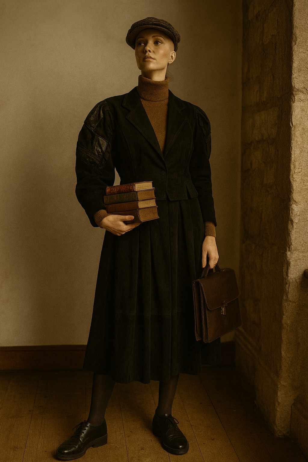Victorian Suede Jacket Dress by Feiner – Size 38/40