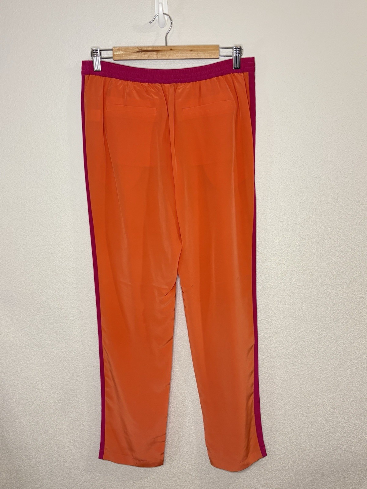 100% Silk Twelfth Street By Cynthia Vincent Orange & Pink Pants Size S
