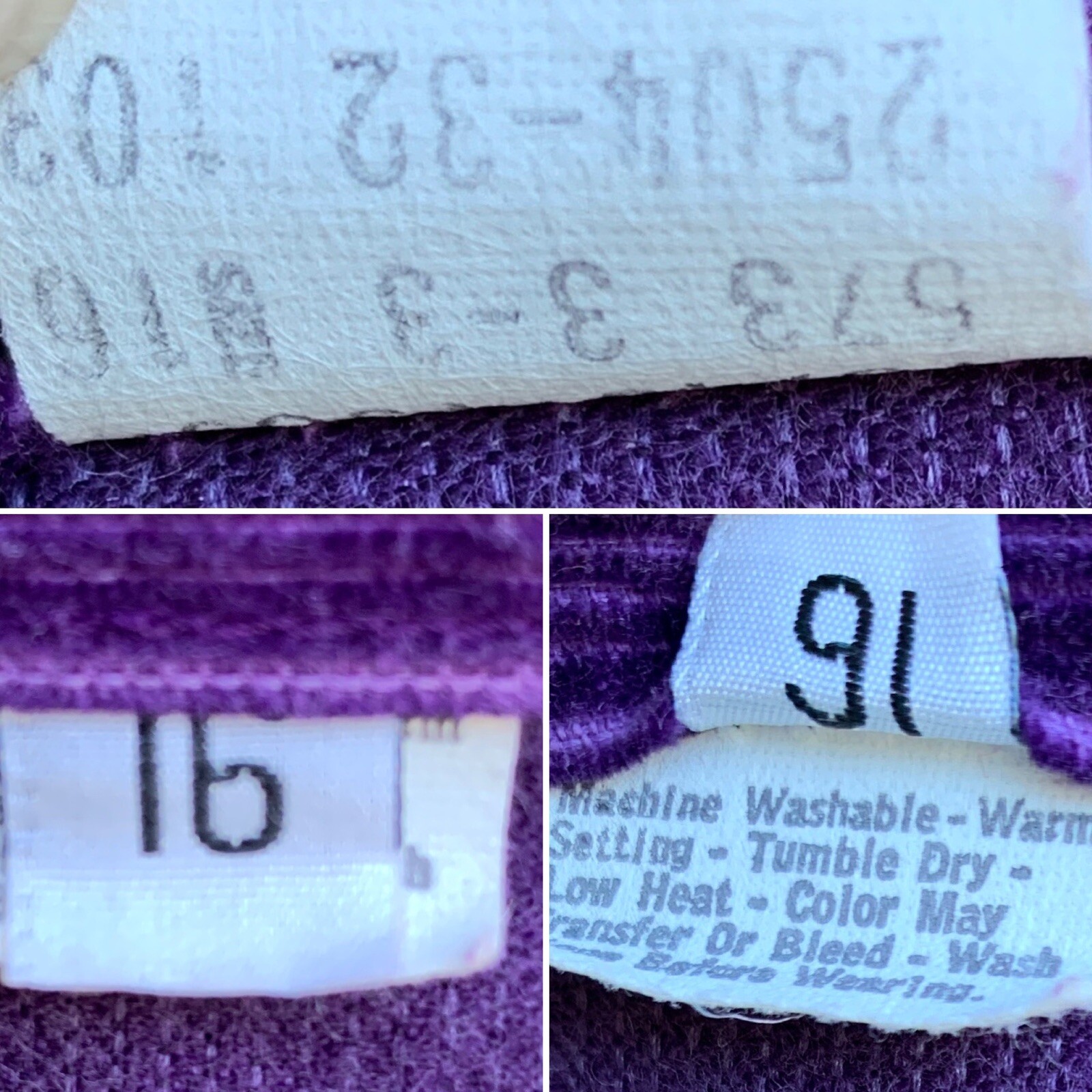 Vintage Purple LEVIS Corduroy Pants Wide Leg Sz 16 30 Waist Scovill Zipper 70s