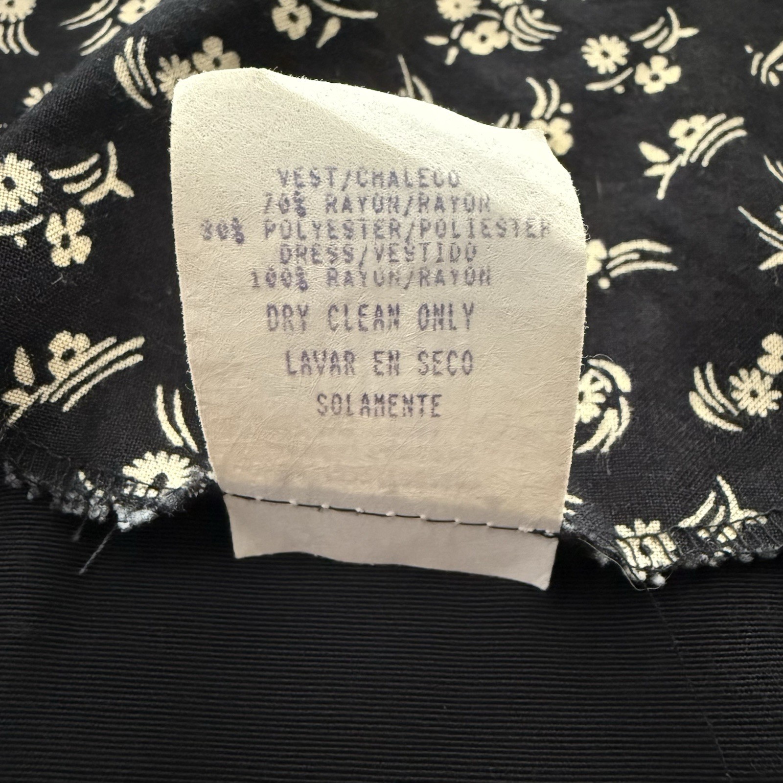 Terri Ellen Vintage Dress Button Up Collared Maxi Cottage Core Black Floral 10T