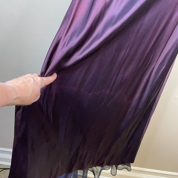 Vintage Y2K Morgan Co Whimsigoth Fairy Silky Slip Dress Small Purple Maxi HOCO