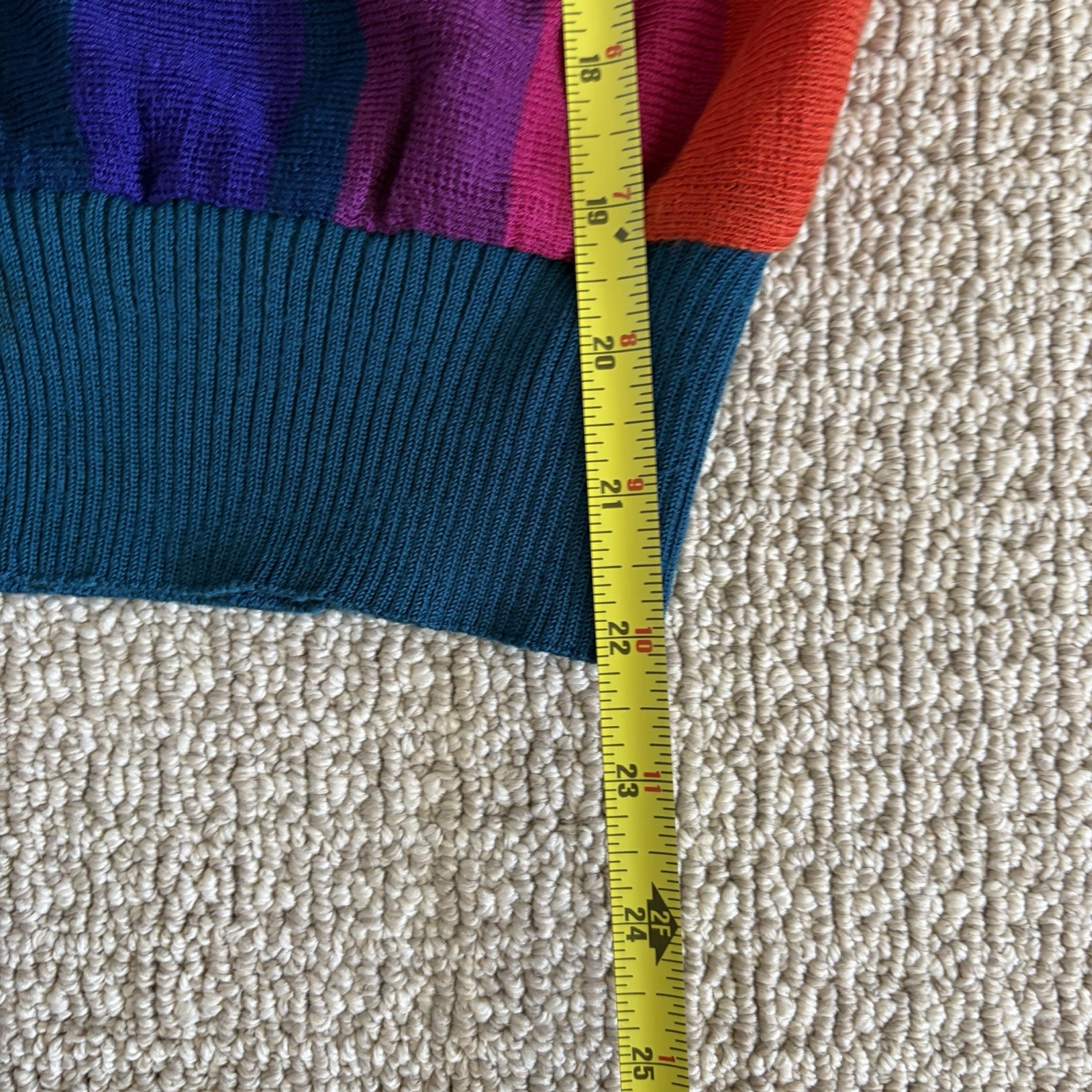 Vintage 70s 20 ANS Mariea Kim Womens Size S Multicolor Knit Pullover Sweater