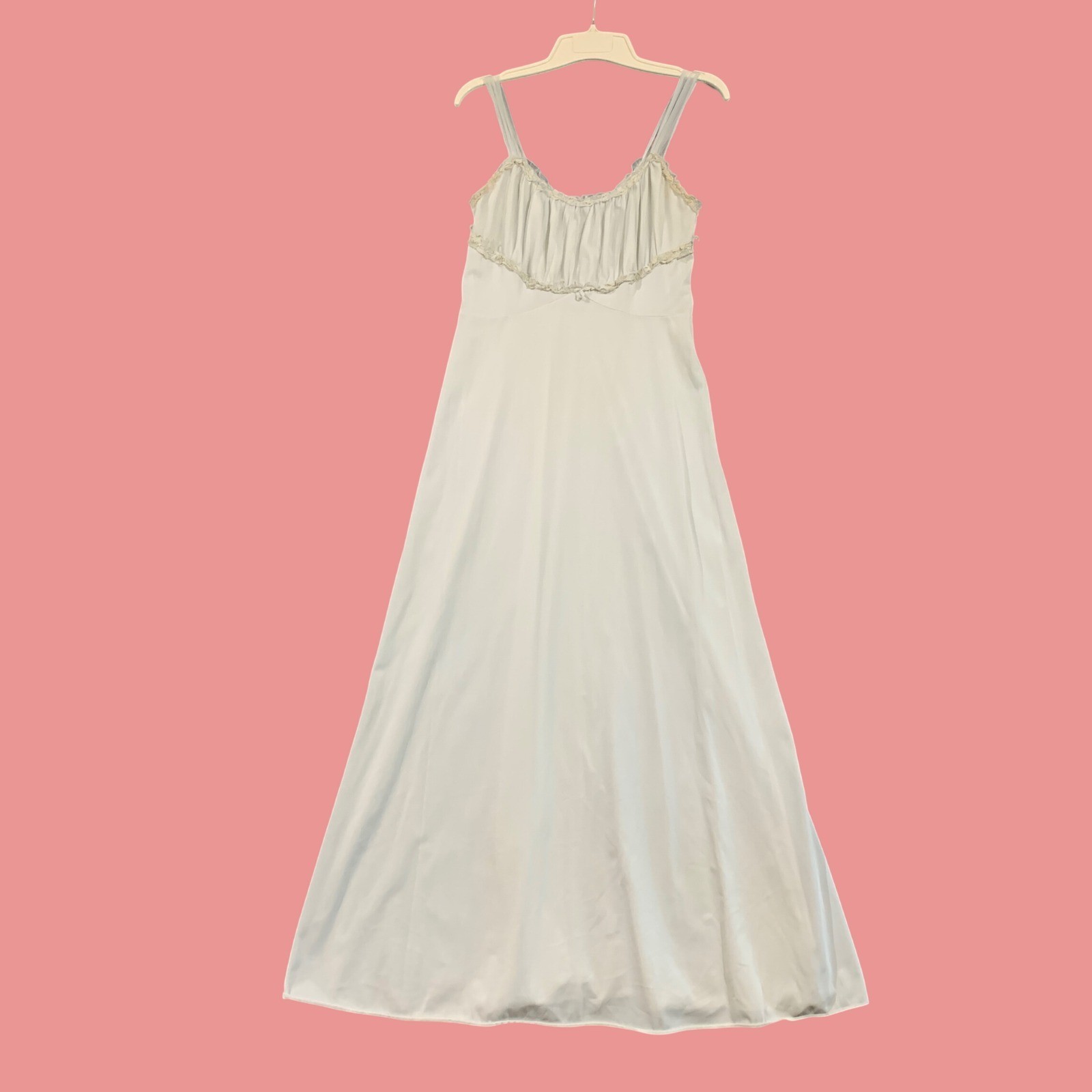 Kickernick Maxi Nightgown Dress Womens S Vintage Lace Trim Peasant Slip Dress