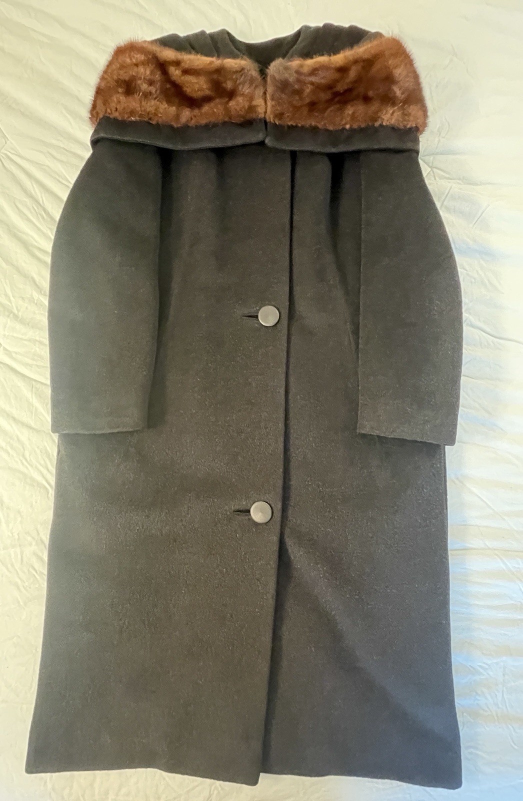 RARE Vintage Bellciano Of New York Wool w/Fur Collar 1940-50s Era Dress Coat