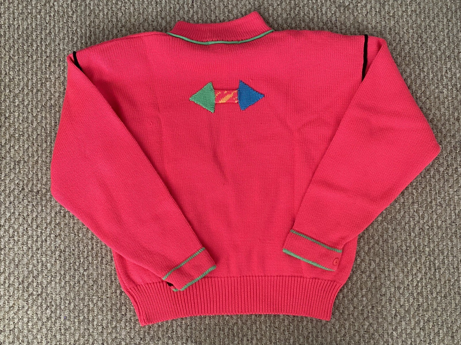 Vintage 80’s Obermeyer Neon Pink Sweater Retro Ski Sweater Medium