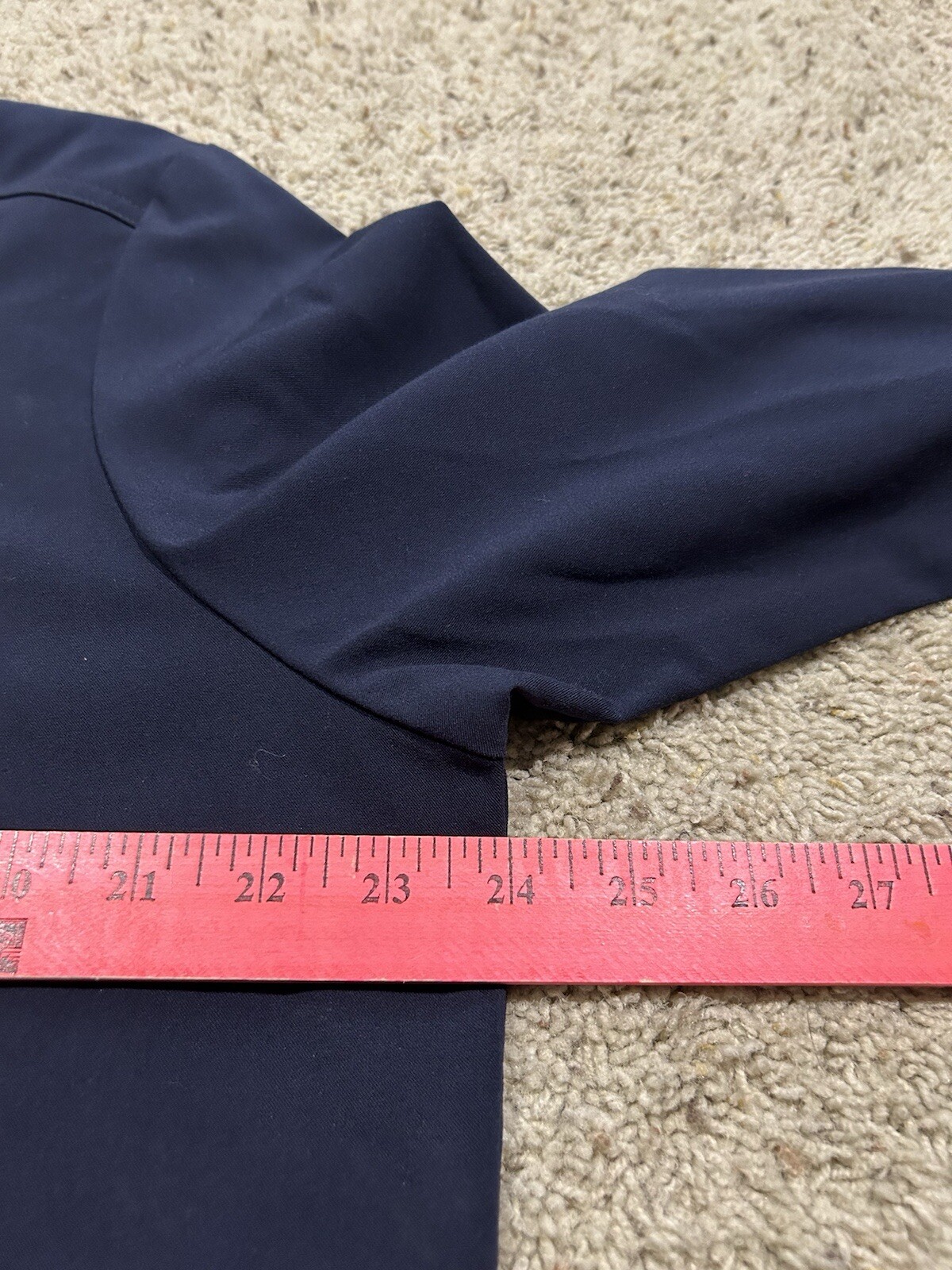 VTG 80s 90s GRAFF size PL L PETITE Blouse shirt top EMBROIDERED NAVY BLUE Y24